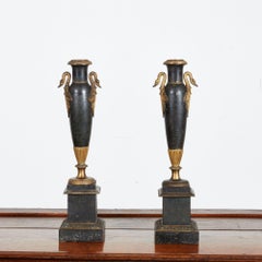 Rare Pair of French 18th c. Tole Lamps