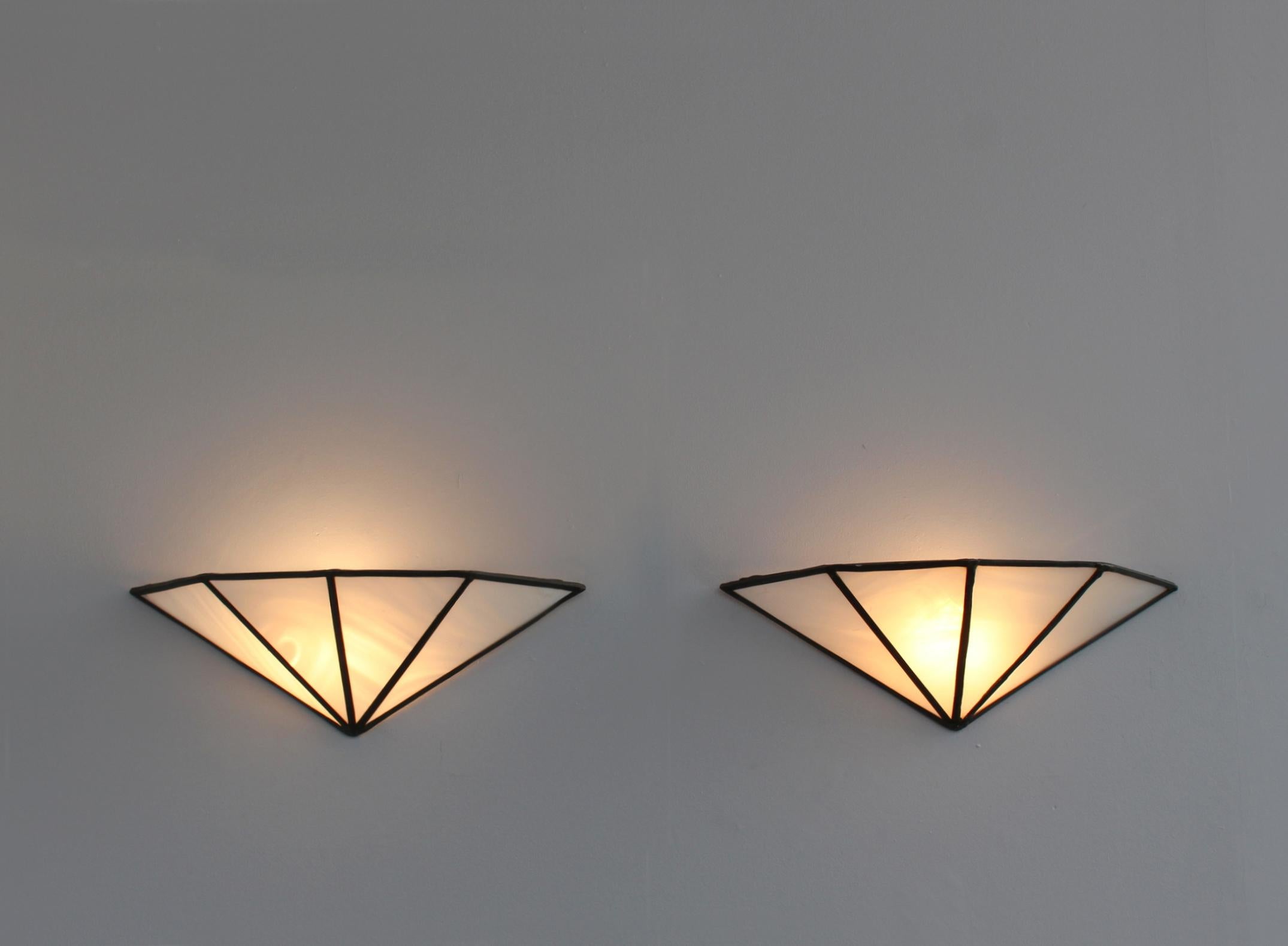 Rare Pair of French 1920s Wall Lights by Jean Perzel For Sale 5