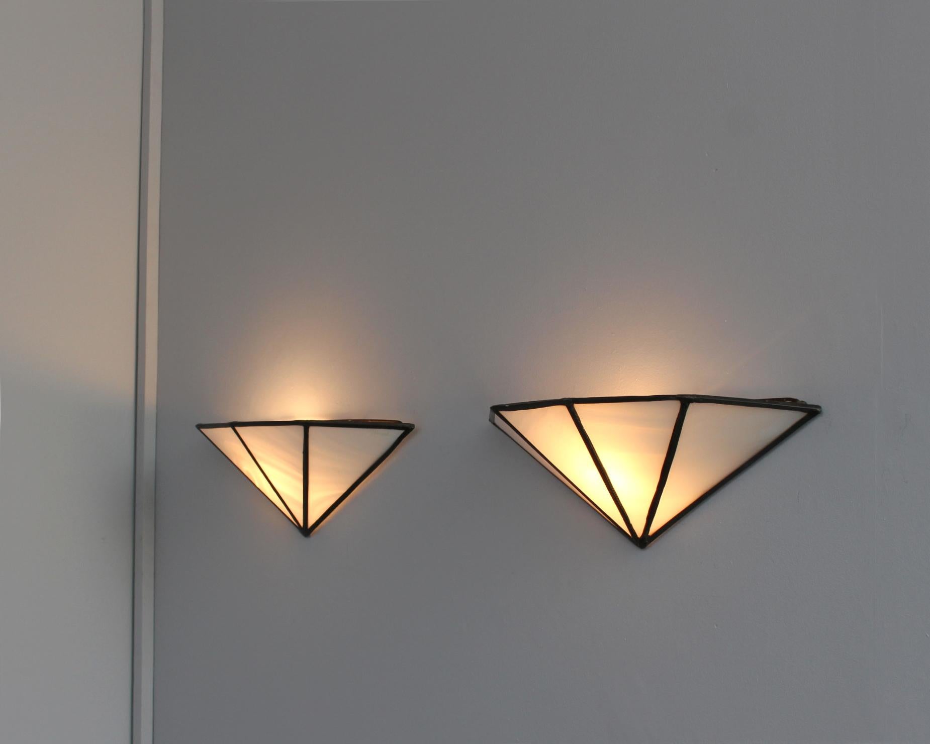 Rare Pair of French 1920s Wall Lights by Jean Perzel For Sale 6