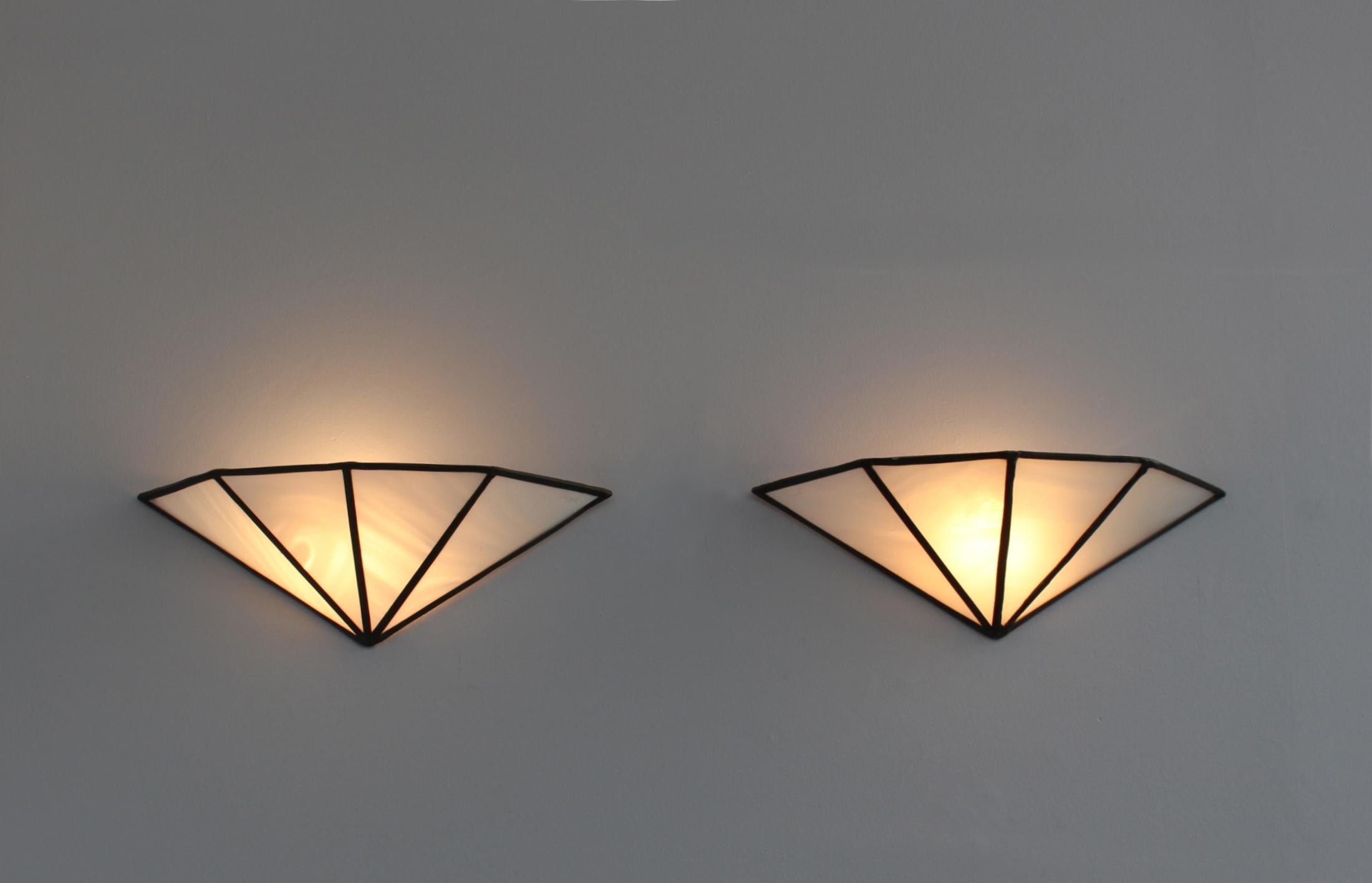 Art Deco Rare Pair of French 1920s Wall Lights by Jean Perzel For Sale