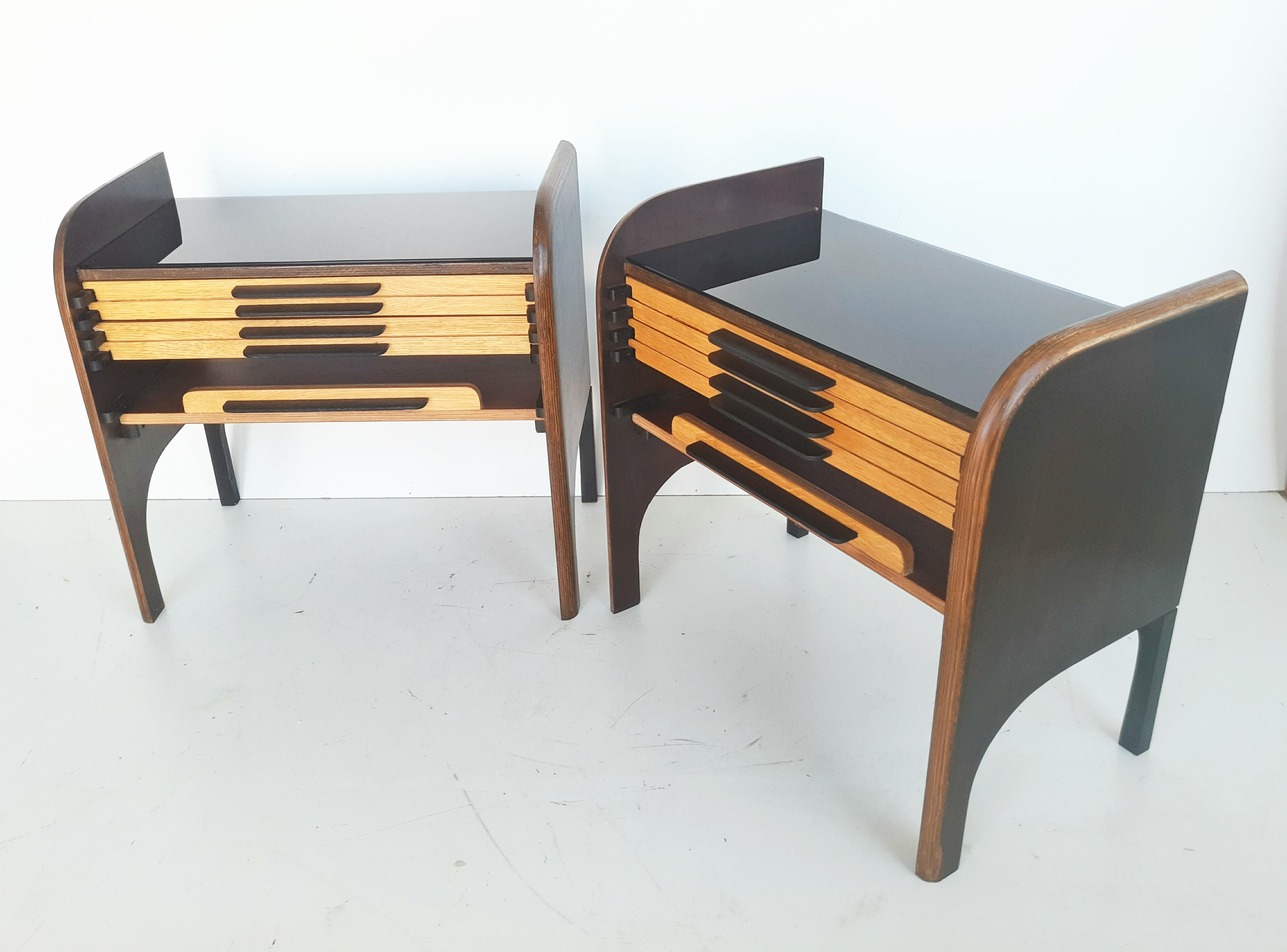 20th Century Rare Pair of French 1960s Nightstands
