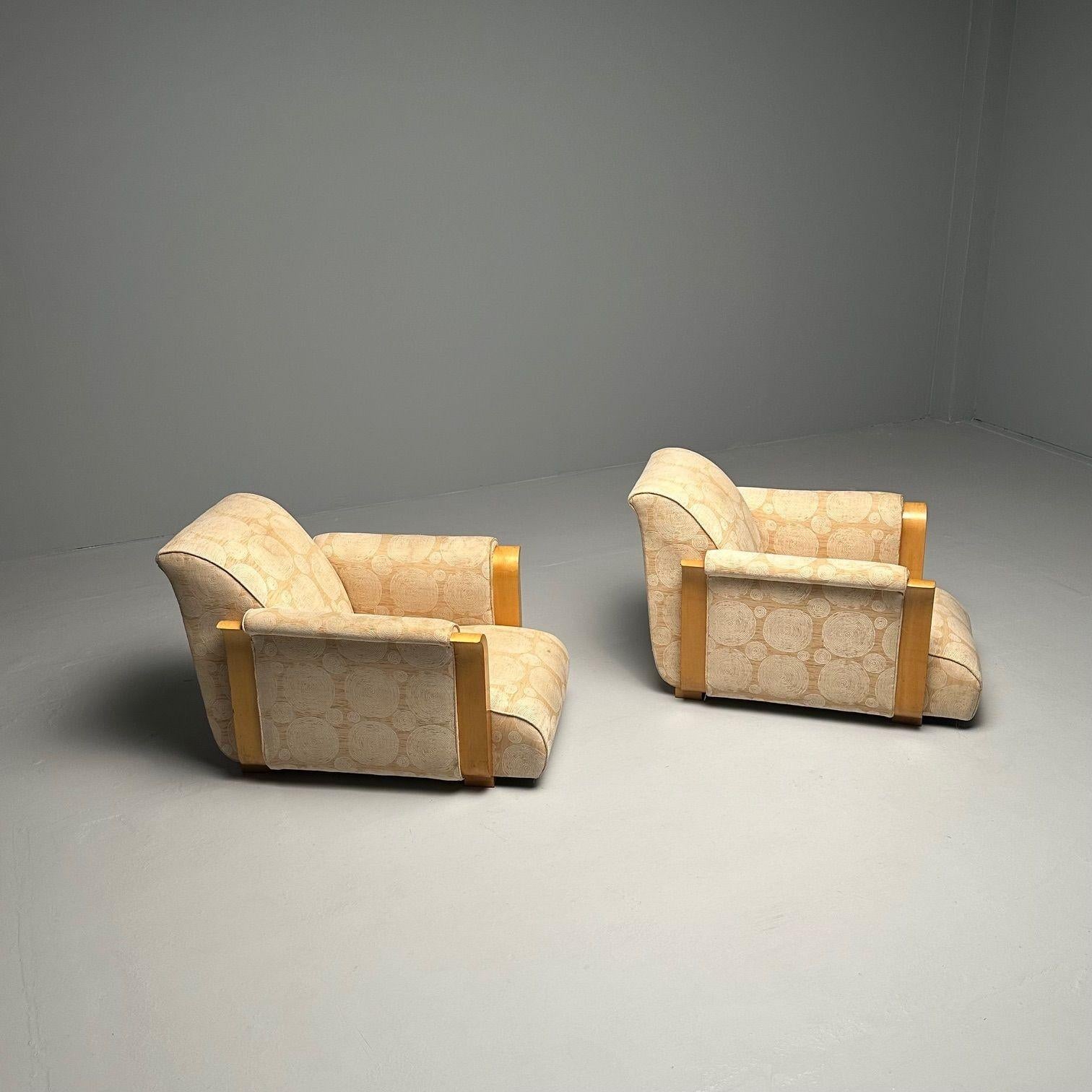 Mid-20th Century Rare Pair of French Art Deco Lounge Chairs by Michel Dufet, France, 1930s For Sale