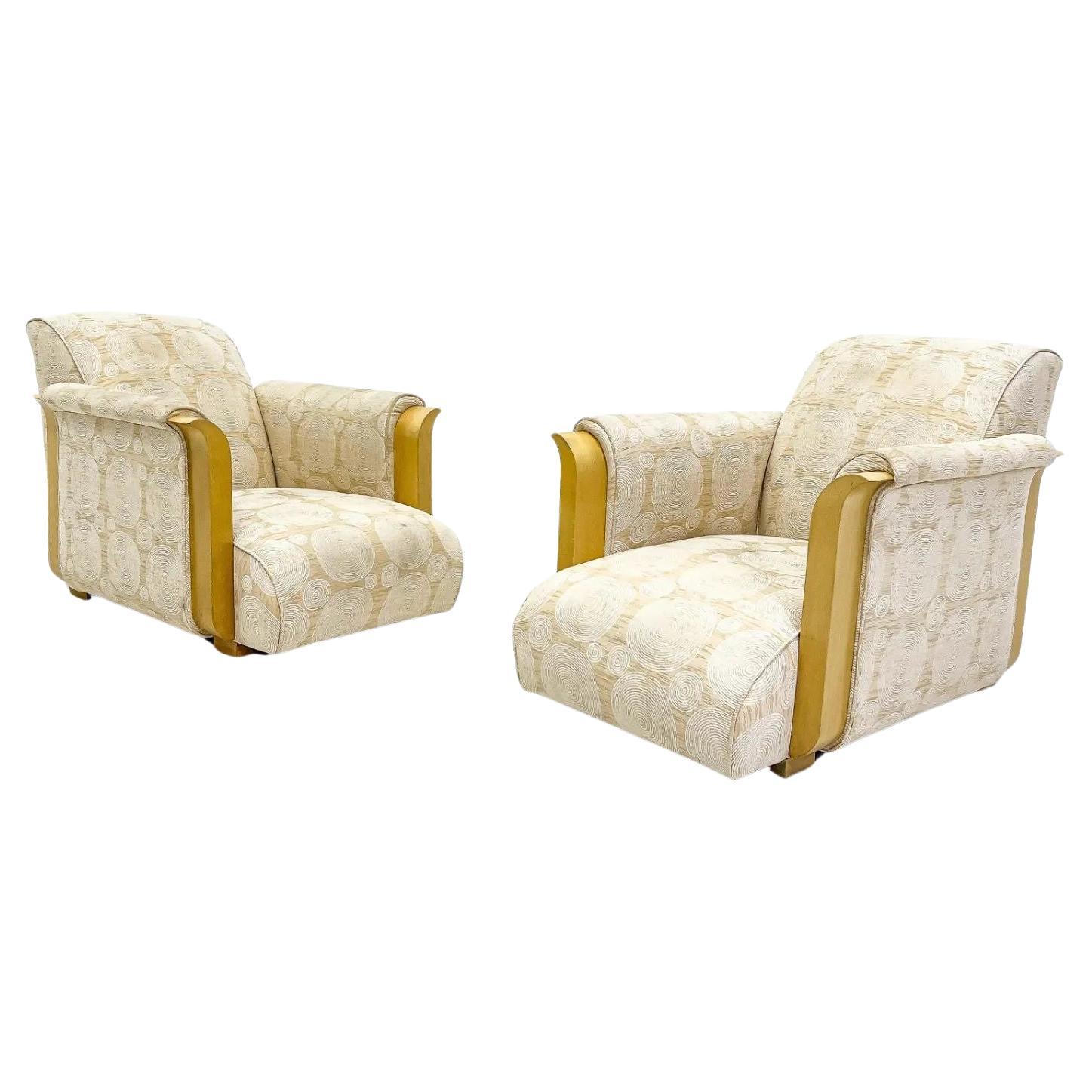 Rare Pair of French Art Deco Lounge Chairs by Michel Dufet, France, 1930s