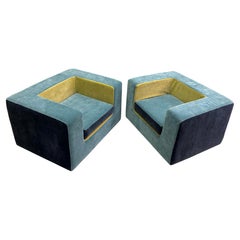 Rare paire de chaises longues Art déco françaises dans le style de Jean-Michel Frank