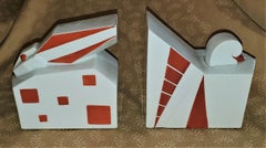 Rare Pair of French Elite Limoges Art Deco Bookends