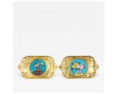 Rara coppia di vassoi francesi in bronzo giapponesi e smalto cloisonne attribuiti a Lievre