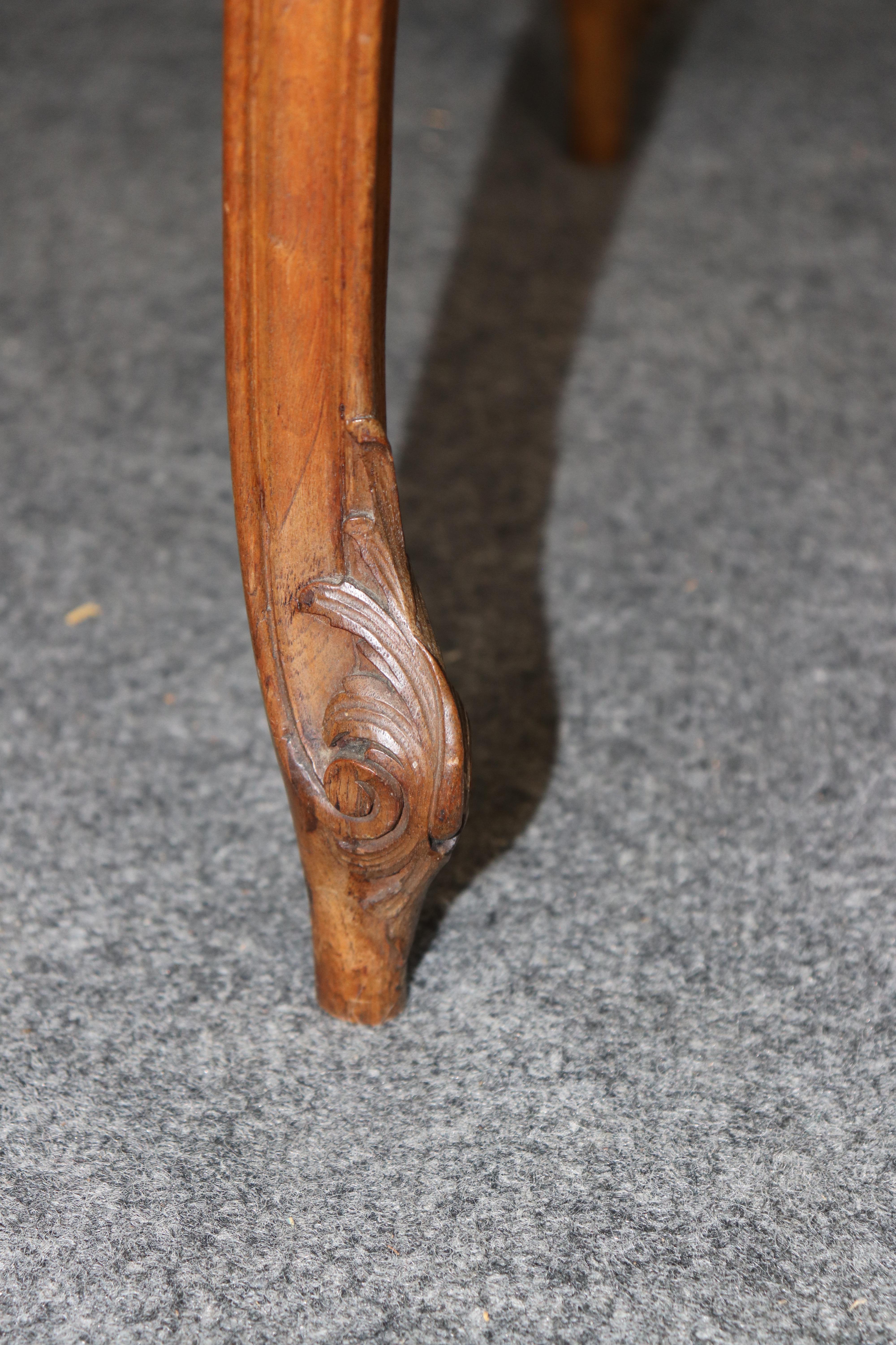 Rare Pair of French Louis XV Walnut Games Tables with Napkin-Fold Leaves For Sale 9