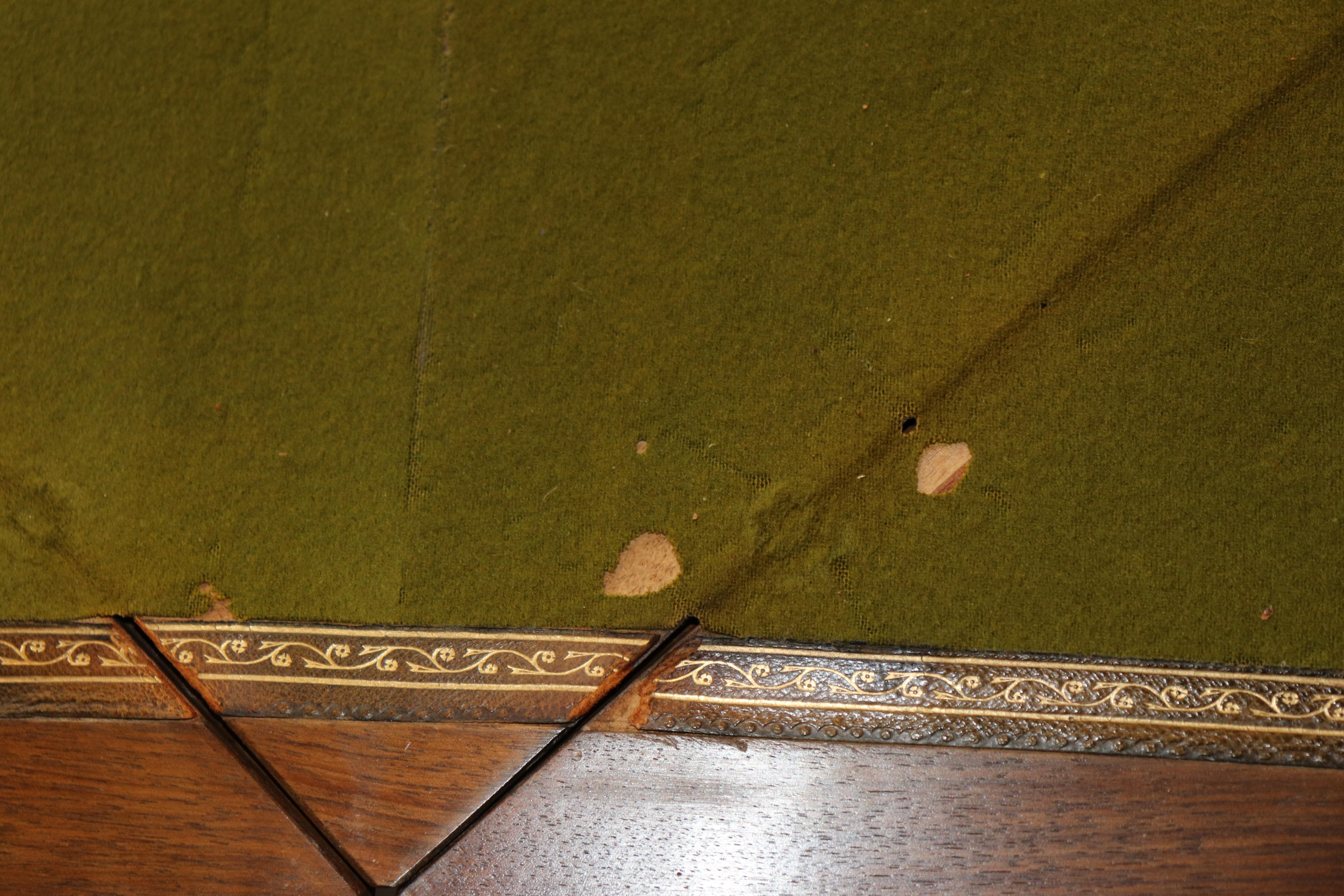 Rare Pair of French Louis XV Walnut Games Tables with Napkin-Fold Leaves For Sale 11