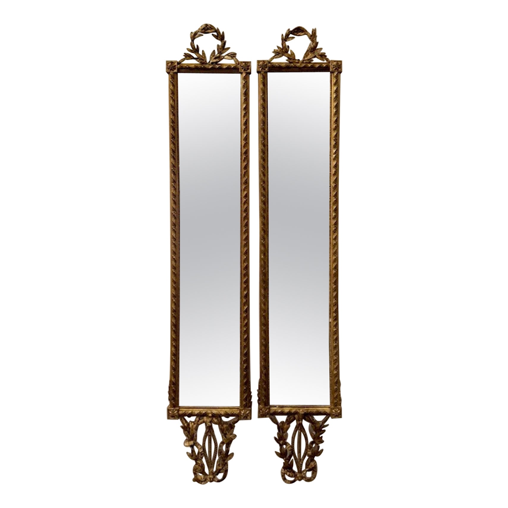Rare Pair of French Louis XVI Mirrors For Sale