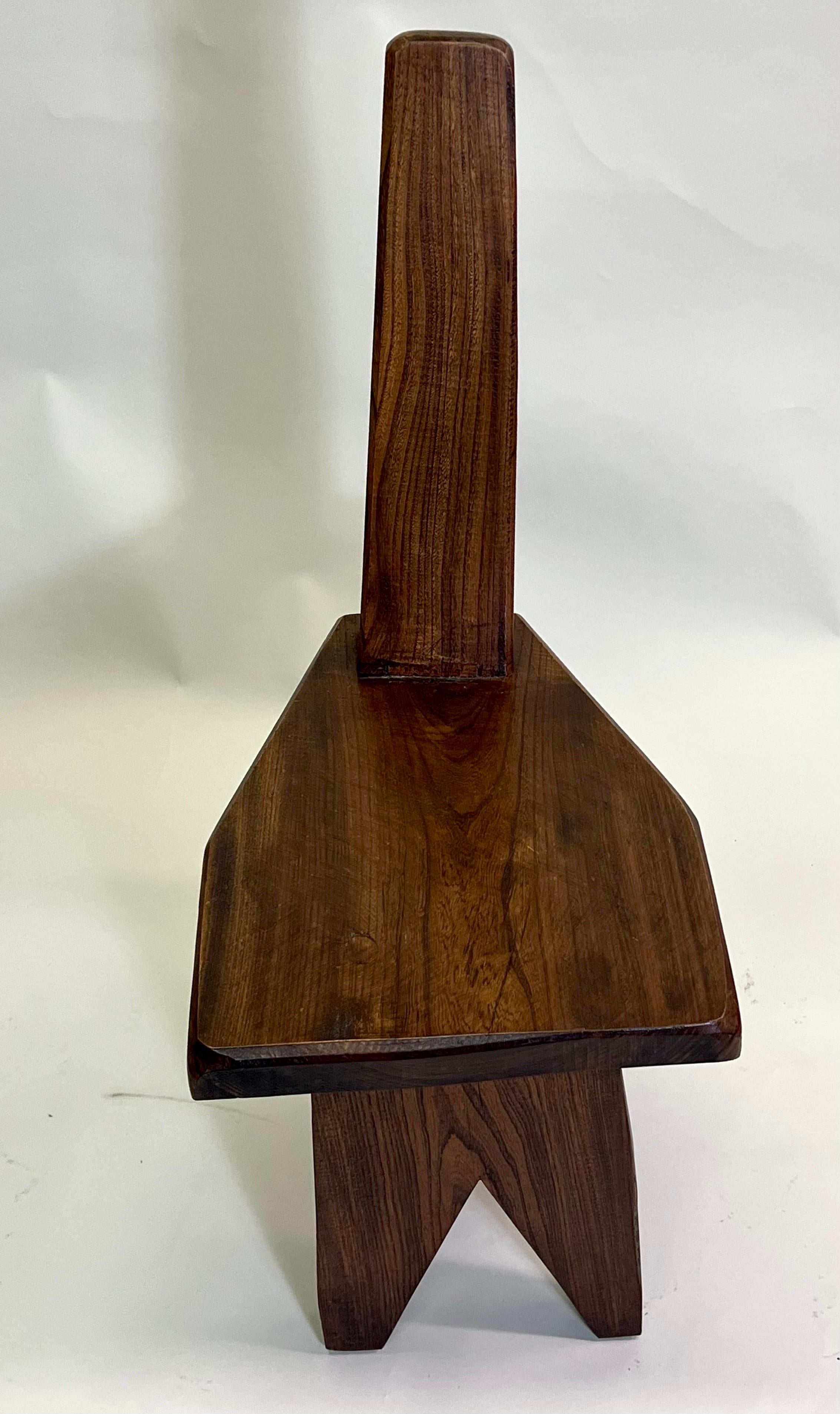 Paire rare de chaises artisanales françaises en bois de style mi-siècle moderne, Pierre Jeanneret  en vente 7