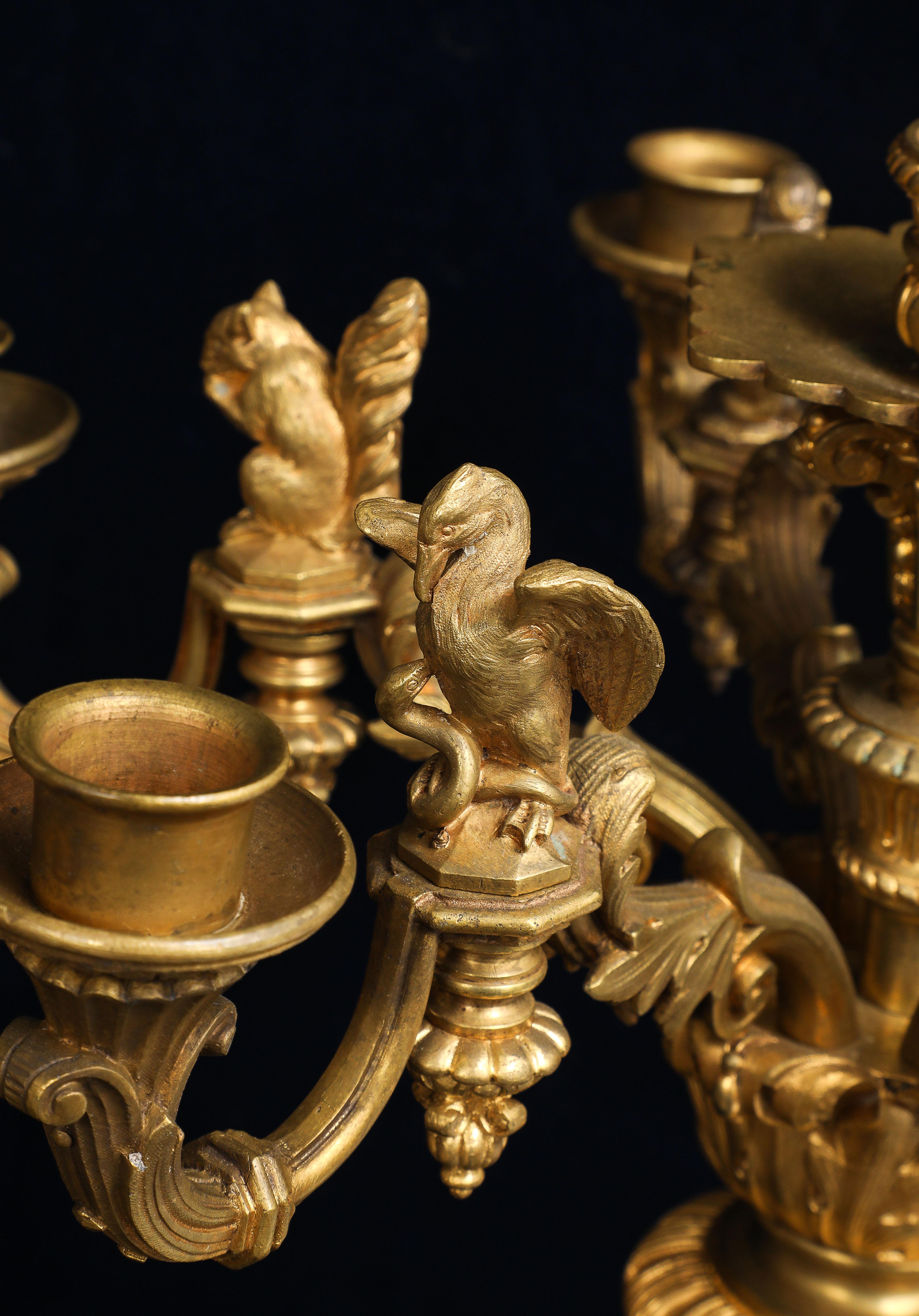 Rara coppia di candelabri francesi in ormolu 