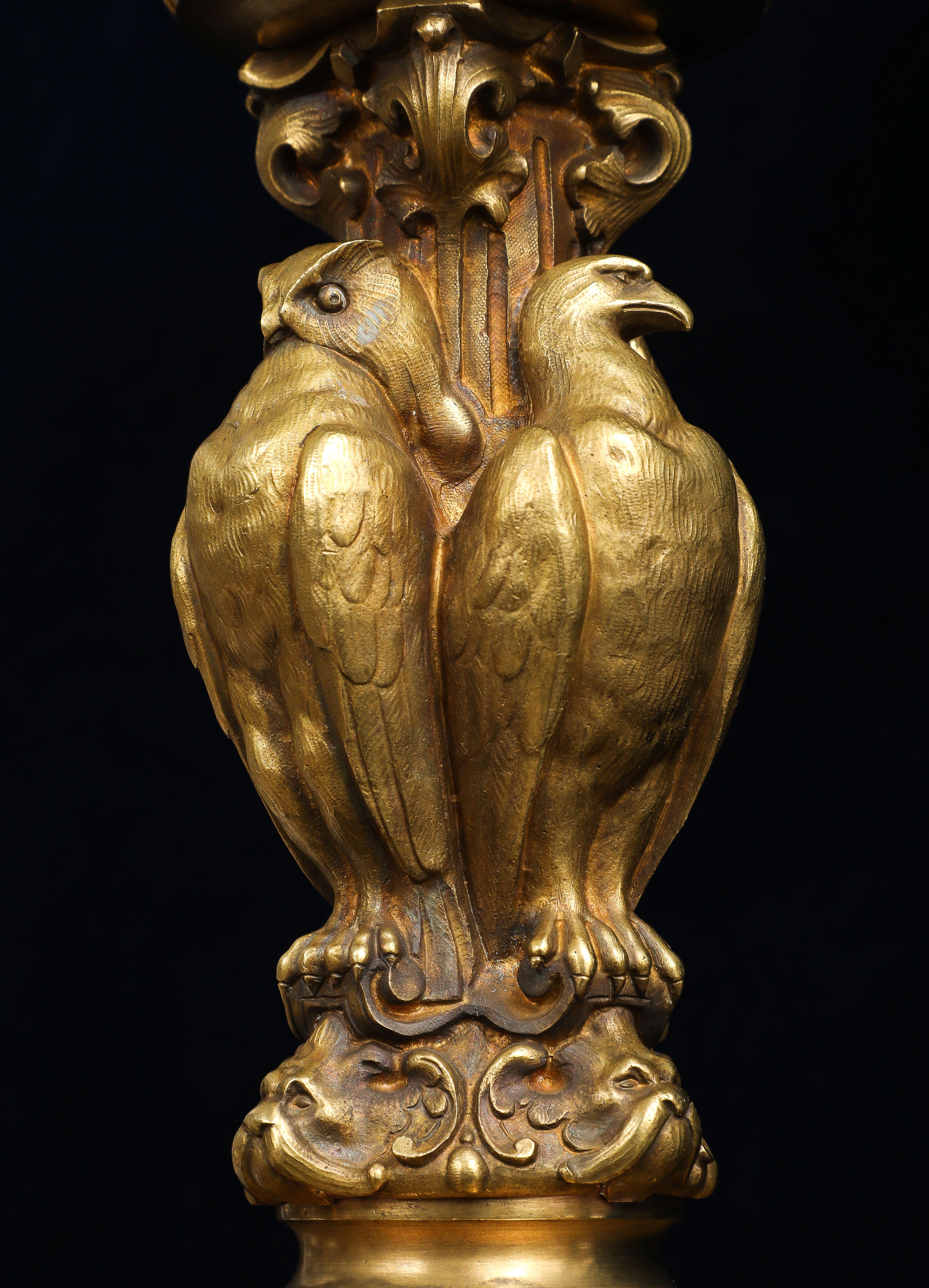 Rara coppia di candelabri francesi in ormolu 