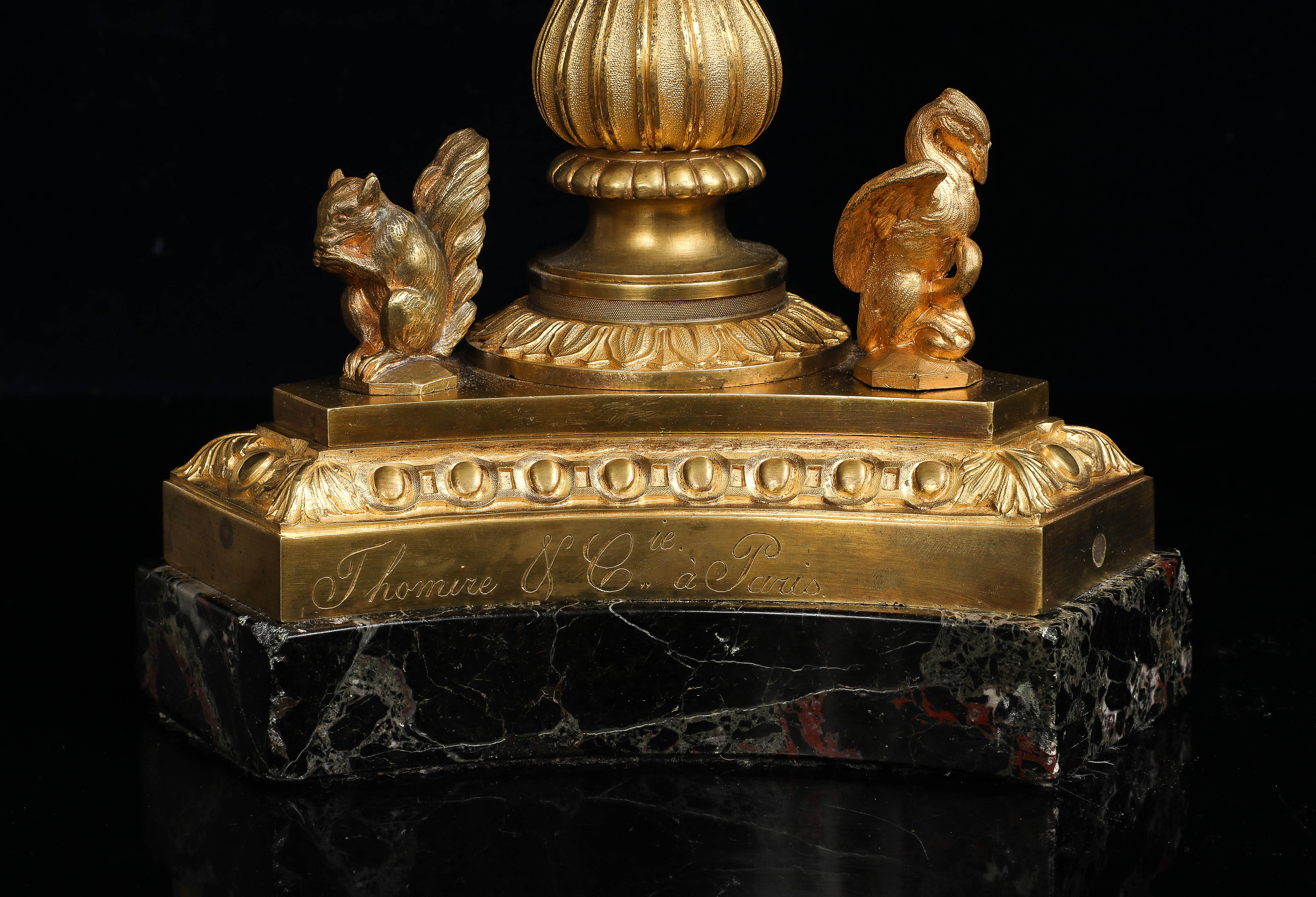 Rara coppia di candelabri francesi in ormolu 