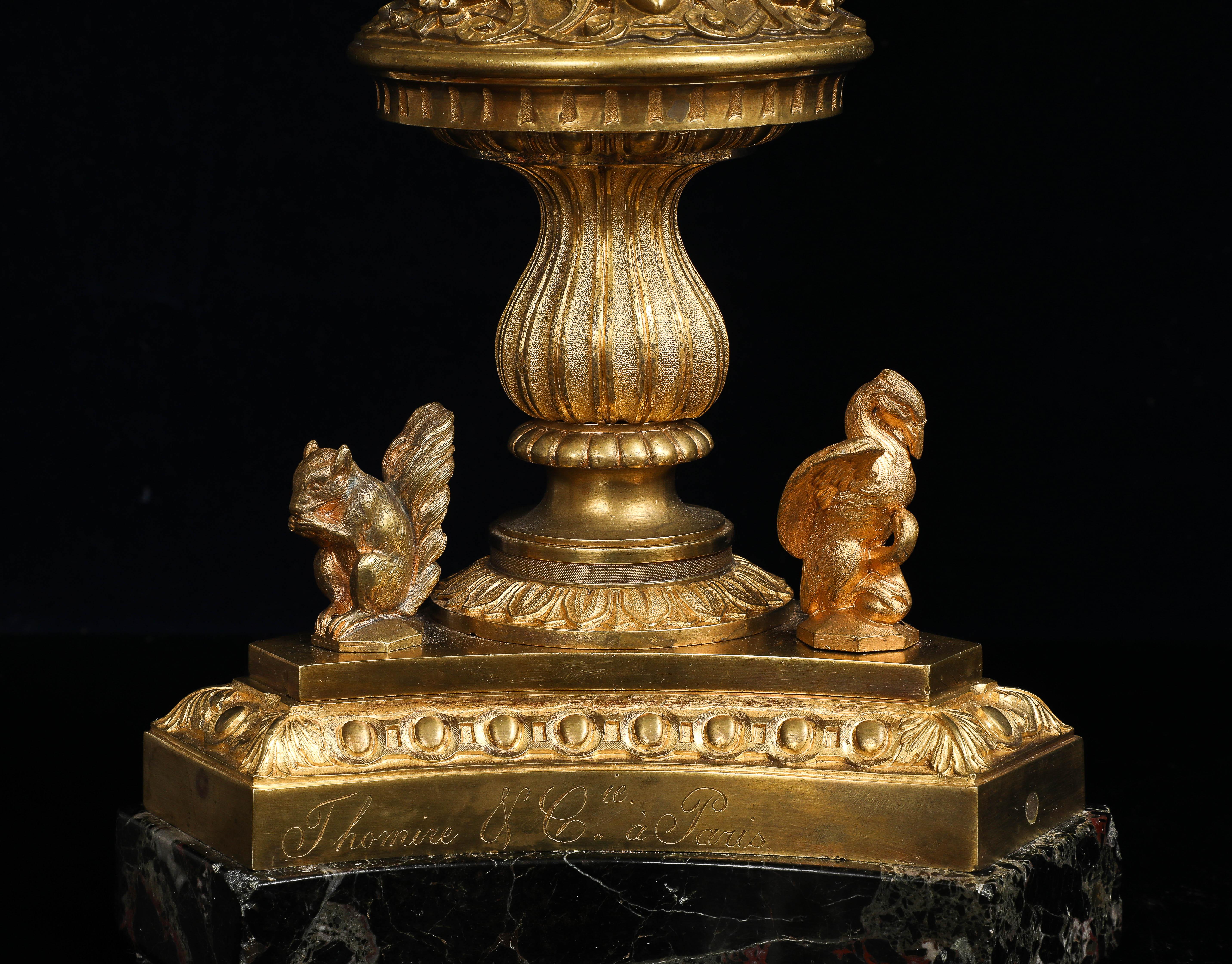 Rara coppia di candelabri francesi in ormolu 