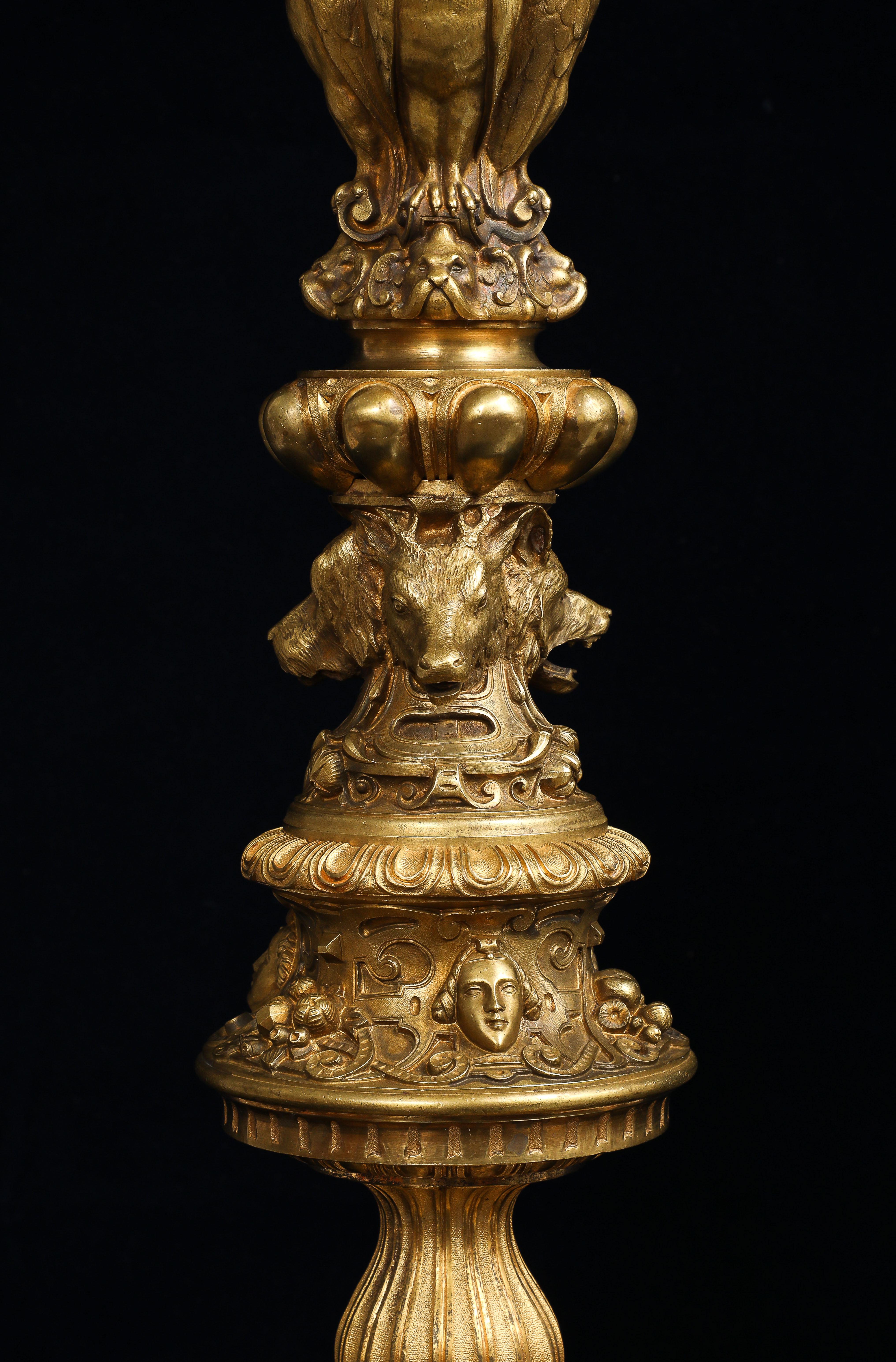 Rara coppia di candelabri francesi in ormolu 