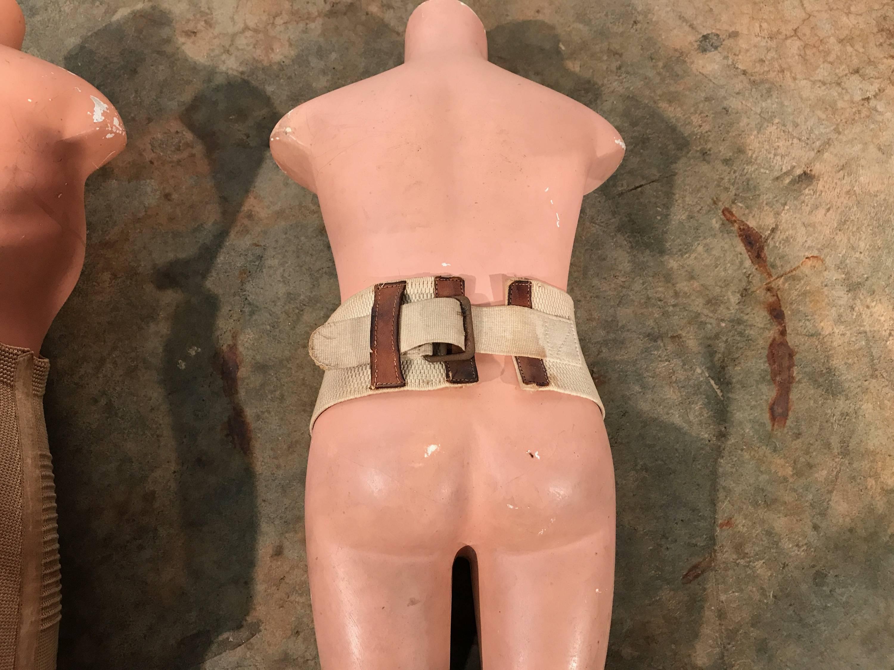 Rare Pair of French Salesman Sample Counter Top Girdle Mannequins, Girard Paris For Sale 4