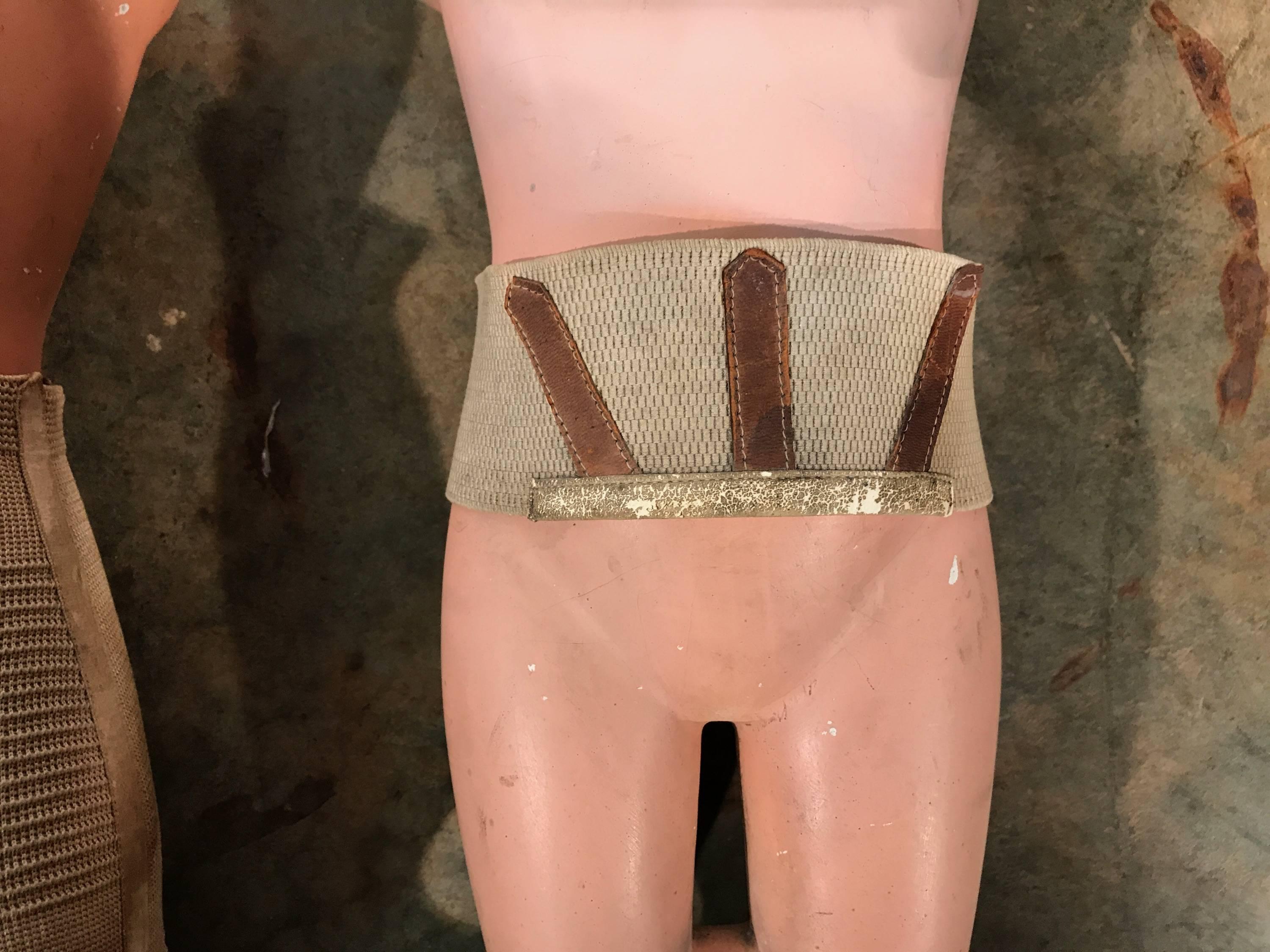 Ceramic Rare Pair of French Salesman Sample Counter Top Girdle Mannequins, Girard Paris For Sale