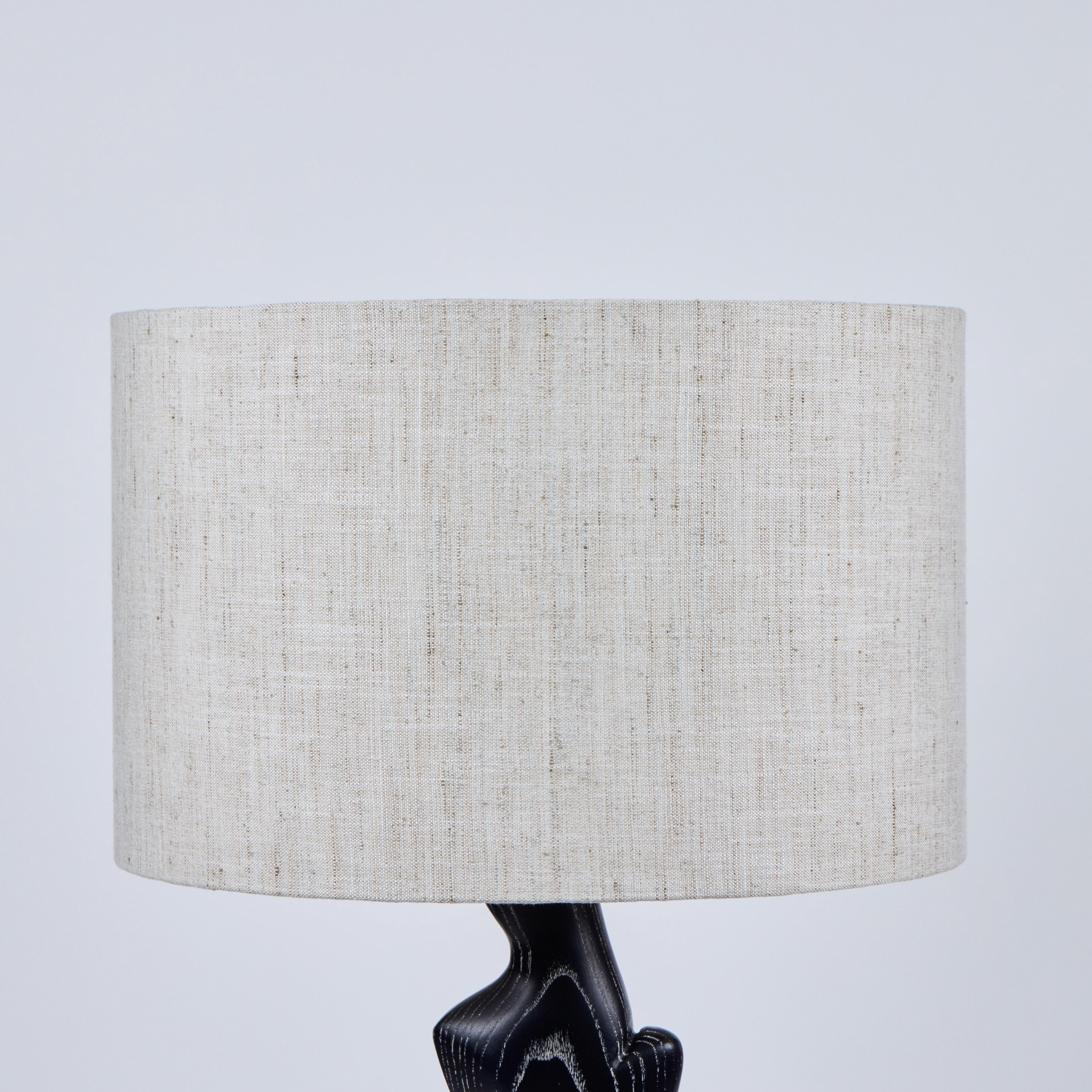 Chêne Rare Pair of French Sculptural Cerused Oak Lamps, 1950's en vente