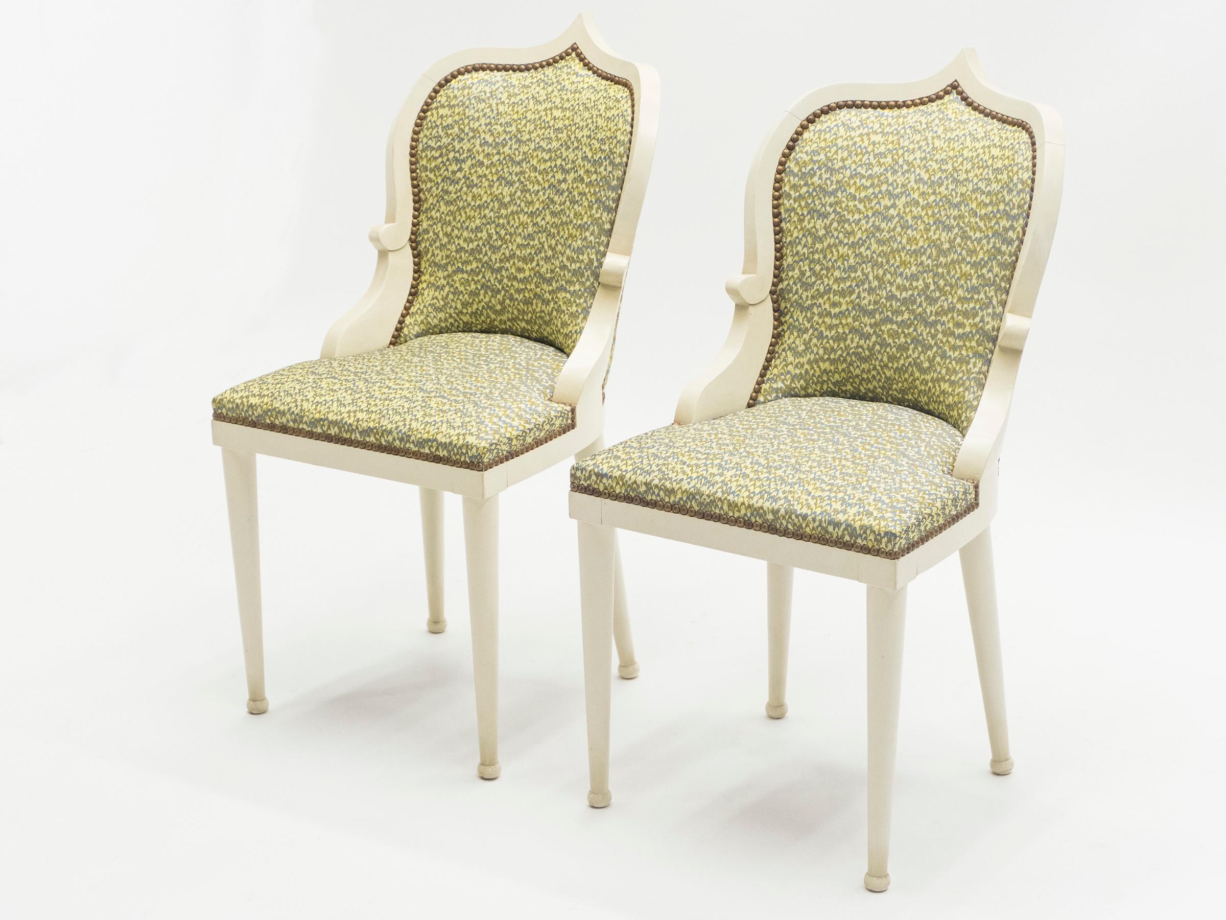 Modern Rare Pair of Garouste & Bonetti ‘Palace’ Dining Chairs, 1980