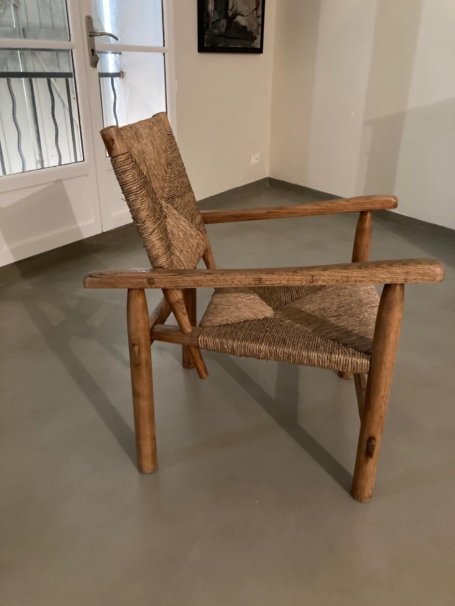 Paire de fauteuils authentiques authentiques, originaux, par Charlotte Perriand, vers 1945 4