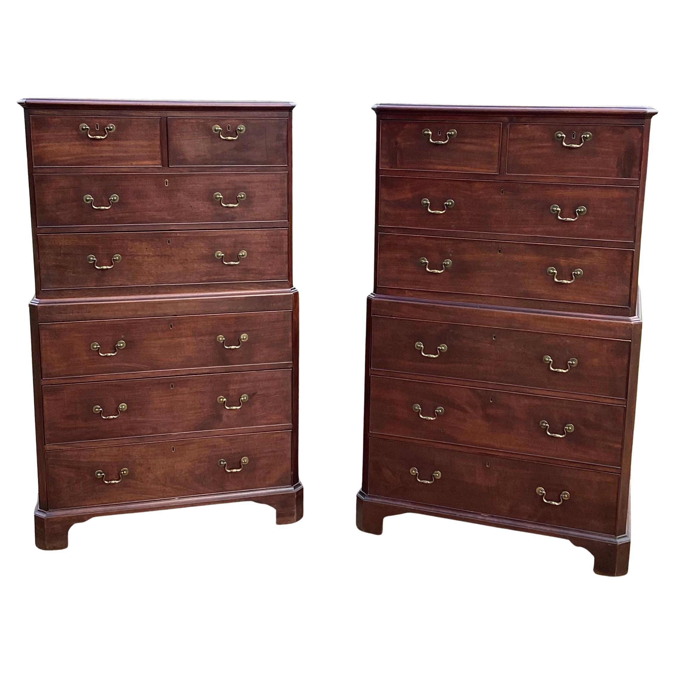 Rare Pair of Geo II Chest on Chests