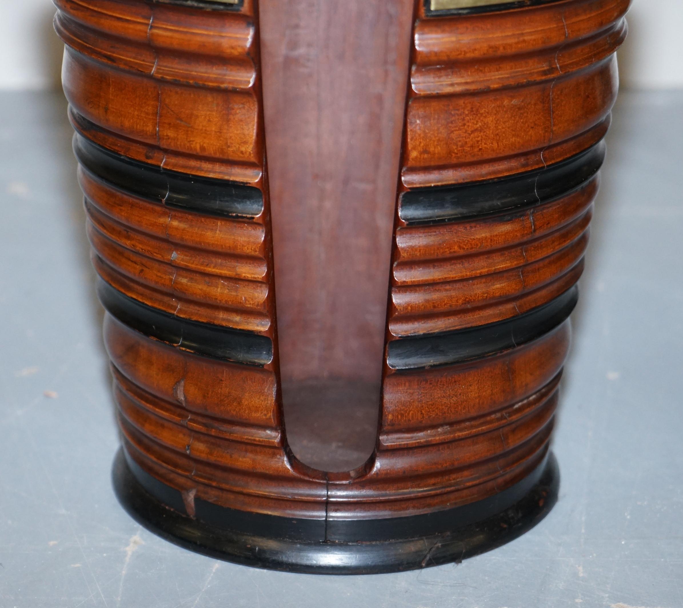 Rare Pair of George III 1780 Plate or Peat Buckets Georgian Hardwood and Brass For Sale 9