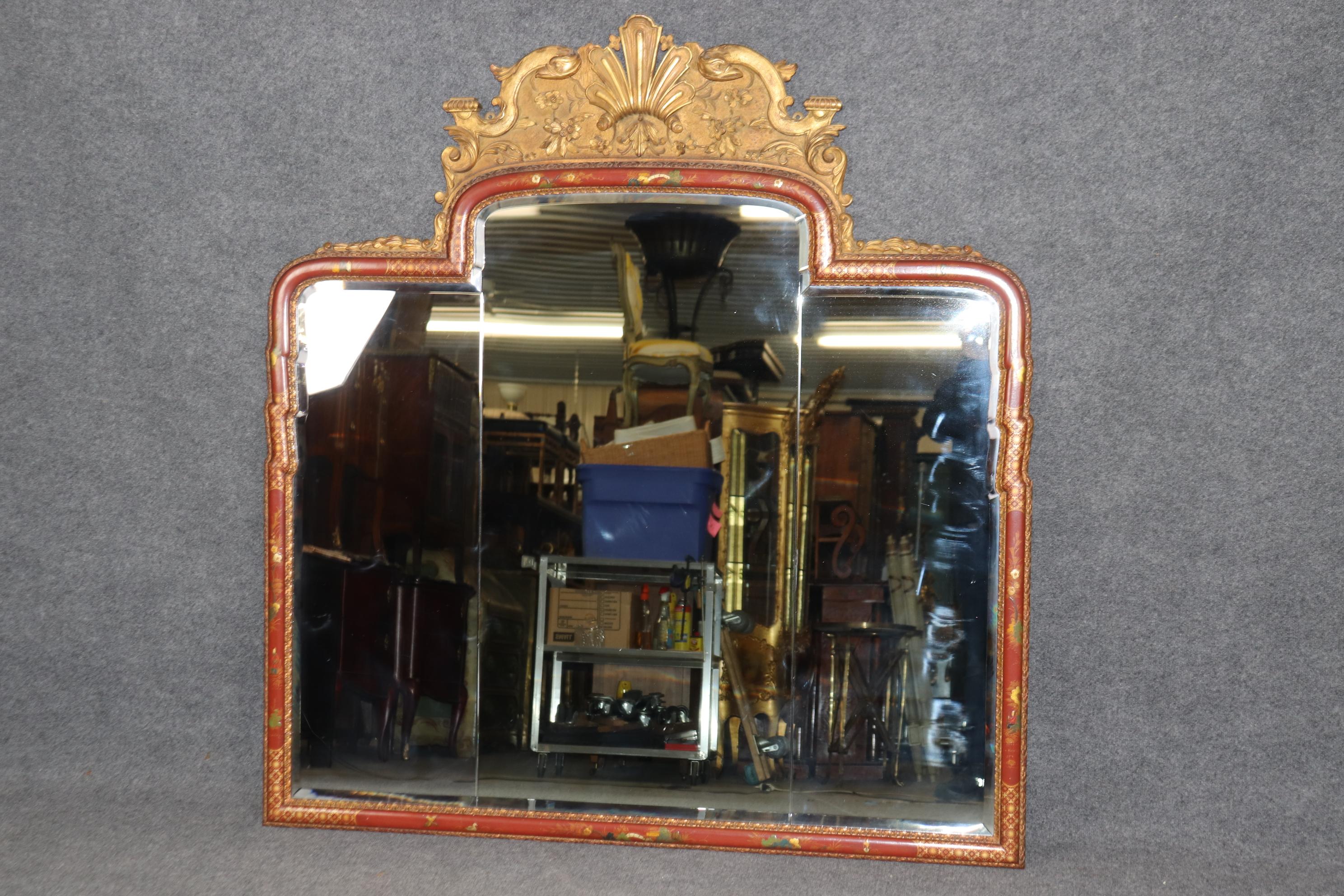 Miroir Rare paire de grands miroirs de buffet de cheminée en bois doré sculpté de style chinoiserie géorgien en vente