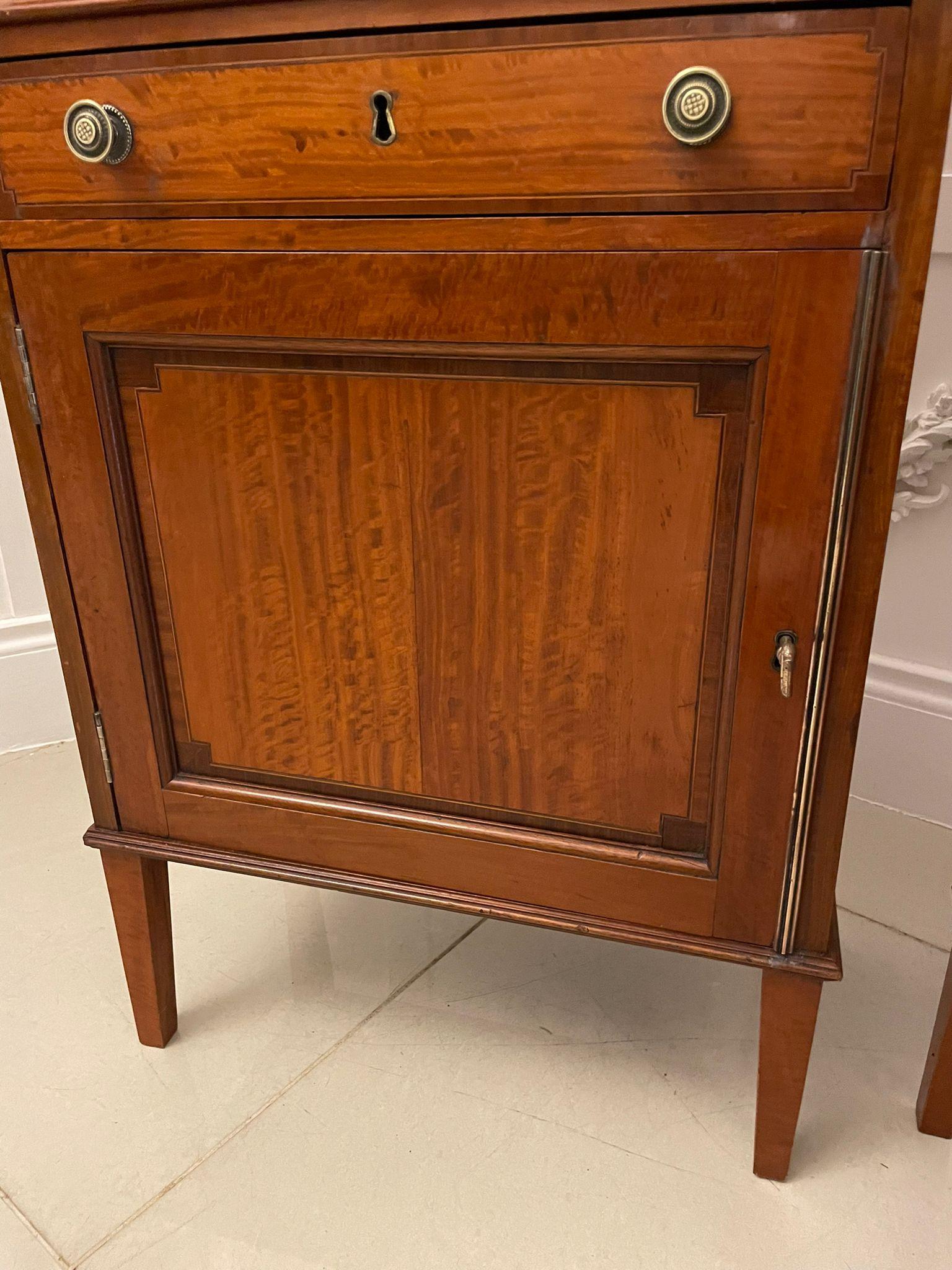 Rare Pair of Gillows Antique Quality Satinwood Waterfall Bookcases For Sale 7