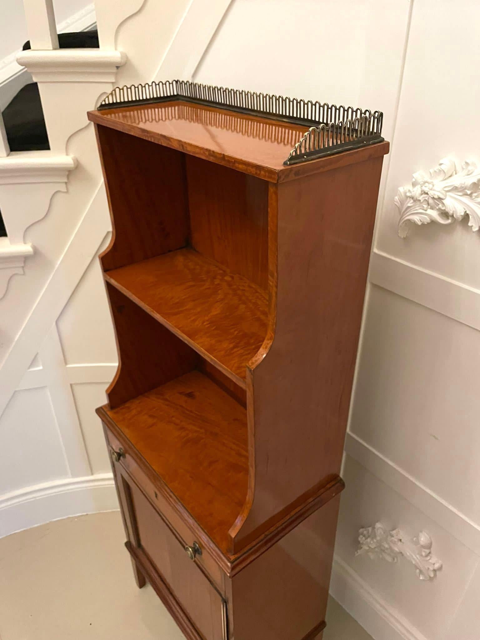 Rare Pair of Gillows Antique Quality Satinwood Waterfall Bookcases For Sale 11