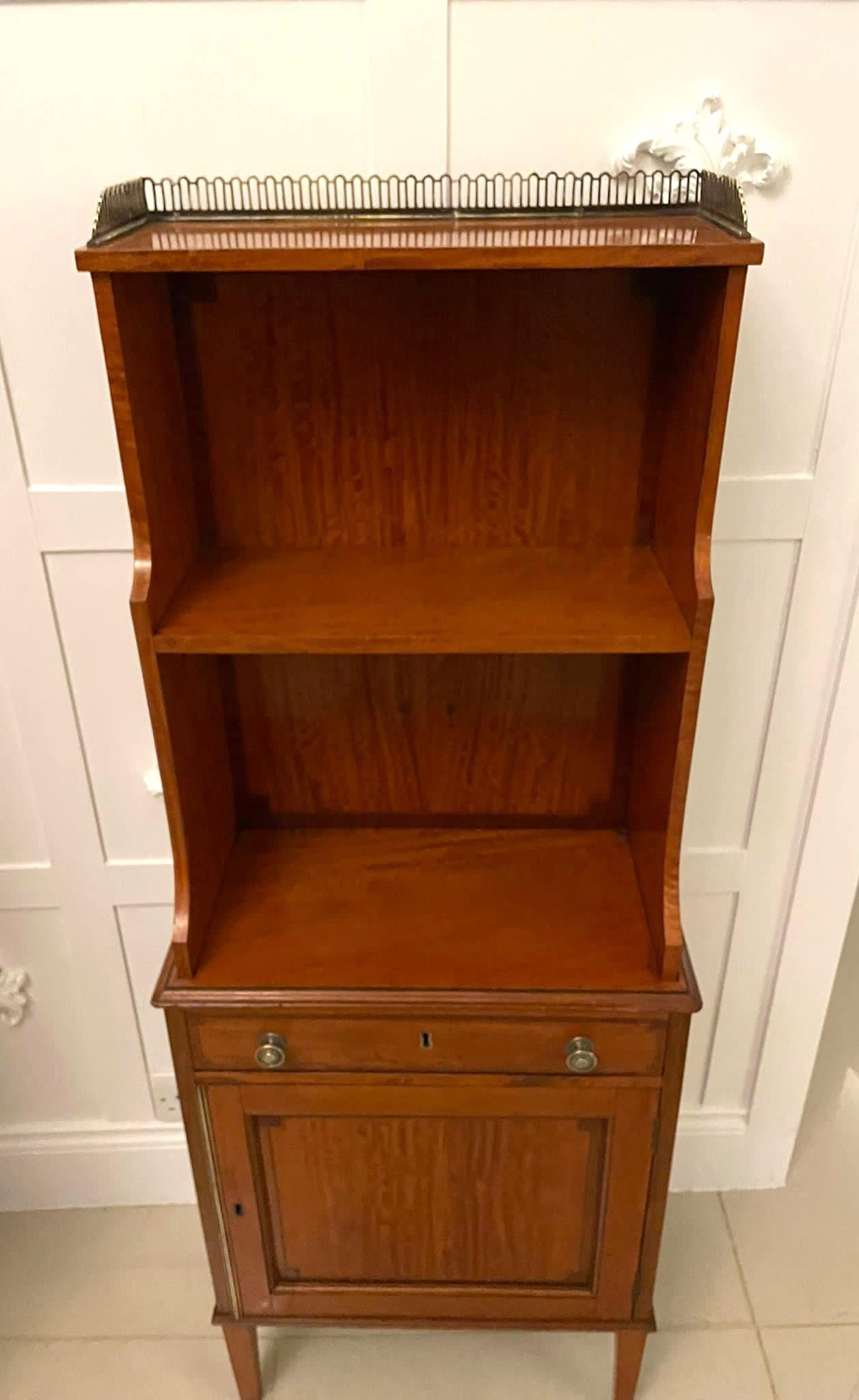 Rare Pair of Gillows Antique Quality Satinwood Waterfall Bookcases For Sale 12