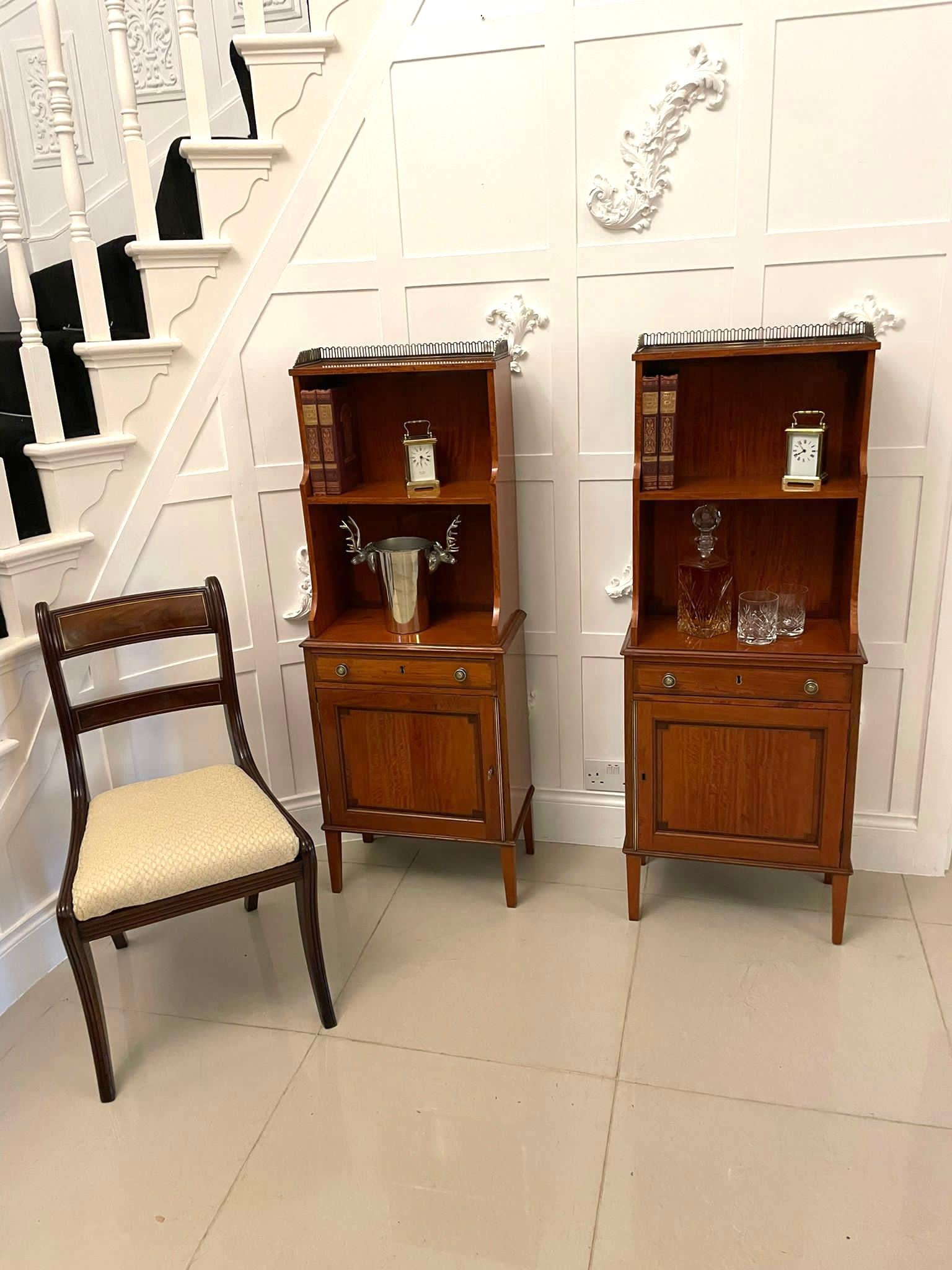 19th Century Rare Pair of Gillows Antique Quality Satinwood Waterfall Bookcases For Sale