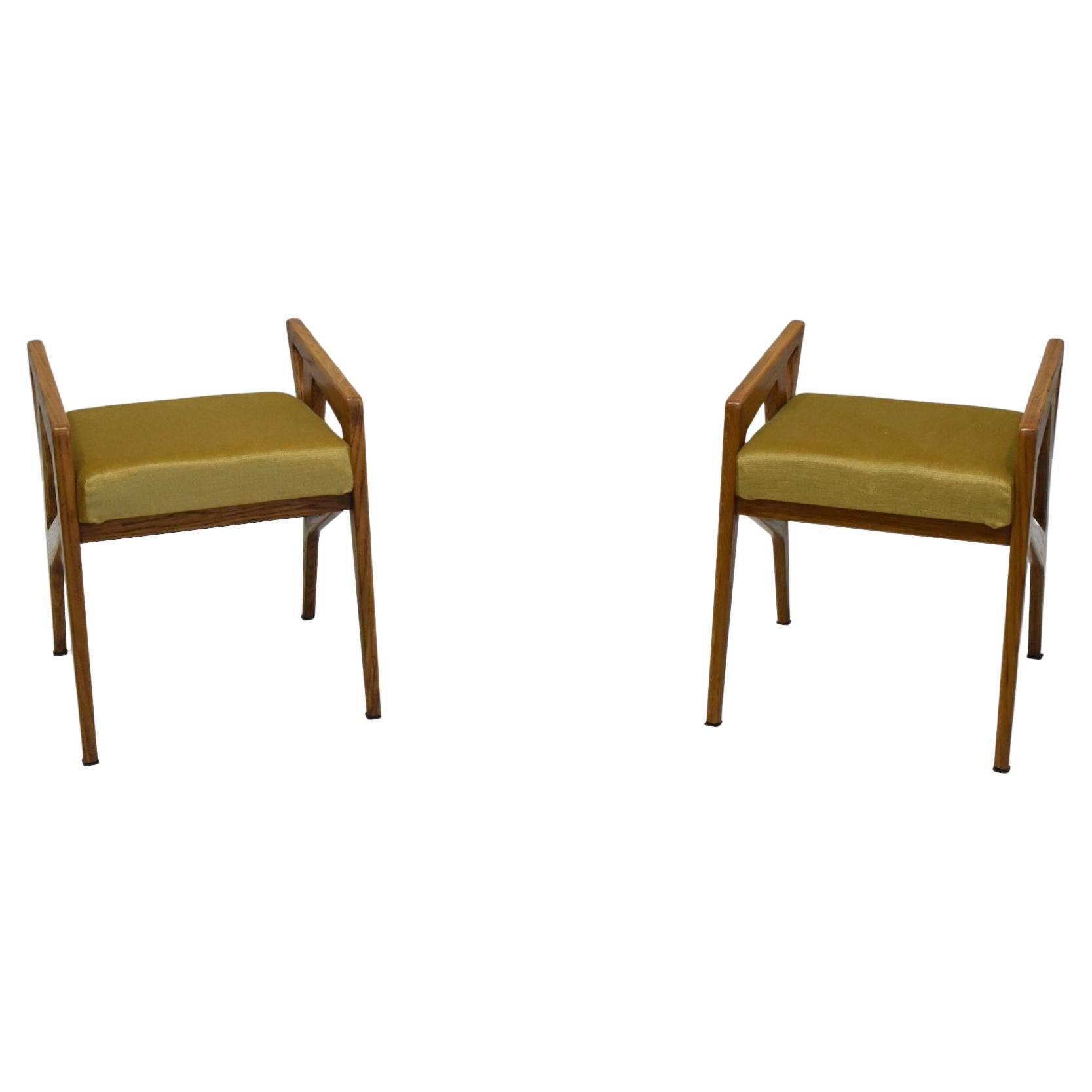 Rare Pair of Gio Ponti Arm Stools 687 for Cassina, Italy, 1953