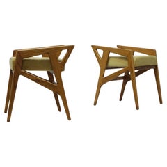 Raro par de taburetes con brazos Gio Ponti 687 para Cassina, Italia, 1953