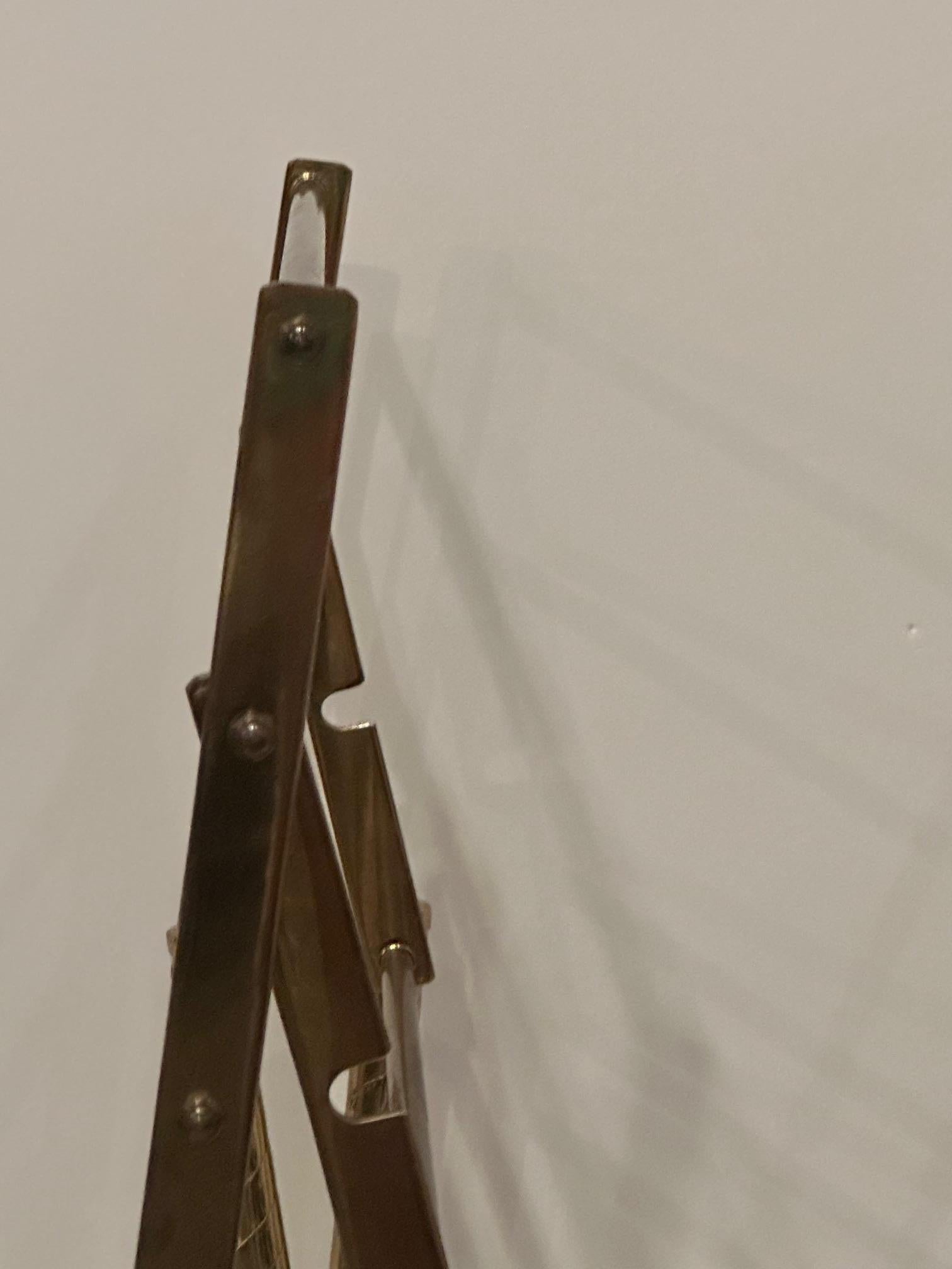 Rare Pair of Glamorous Brass Folding Luggage Racks 6