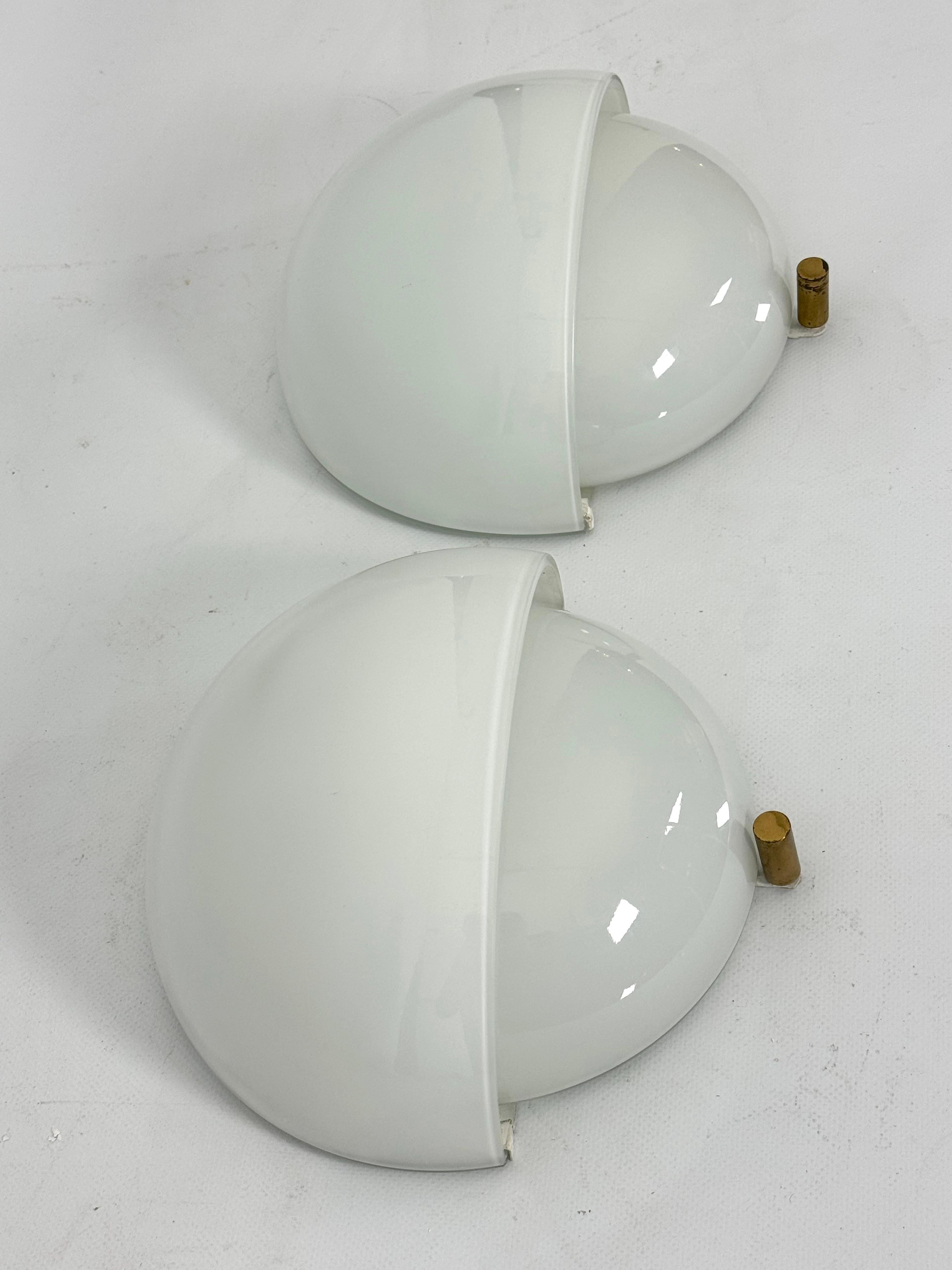 Rare pair of Glass Mania sconces by Vico Magistretti for Artemide. 1960s  1