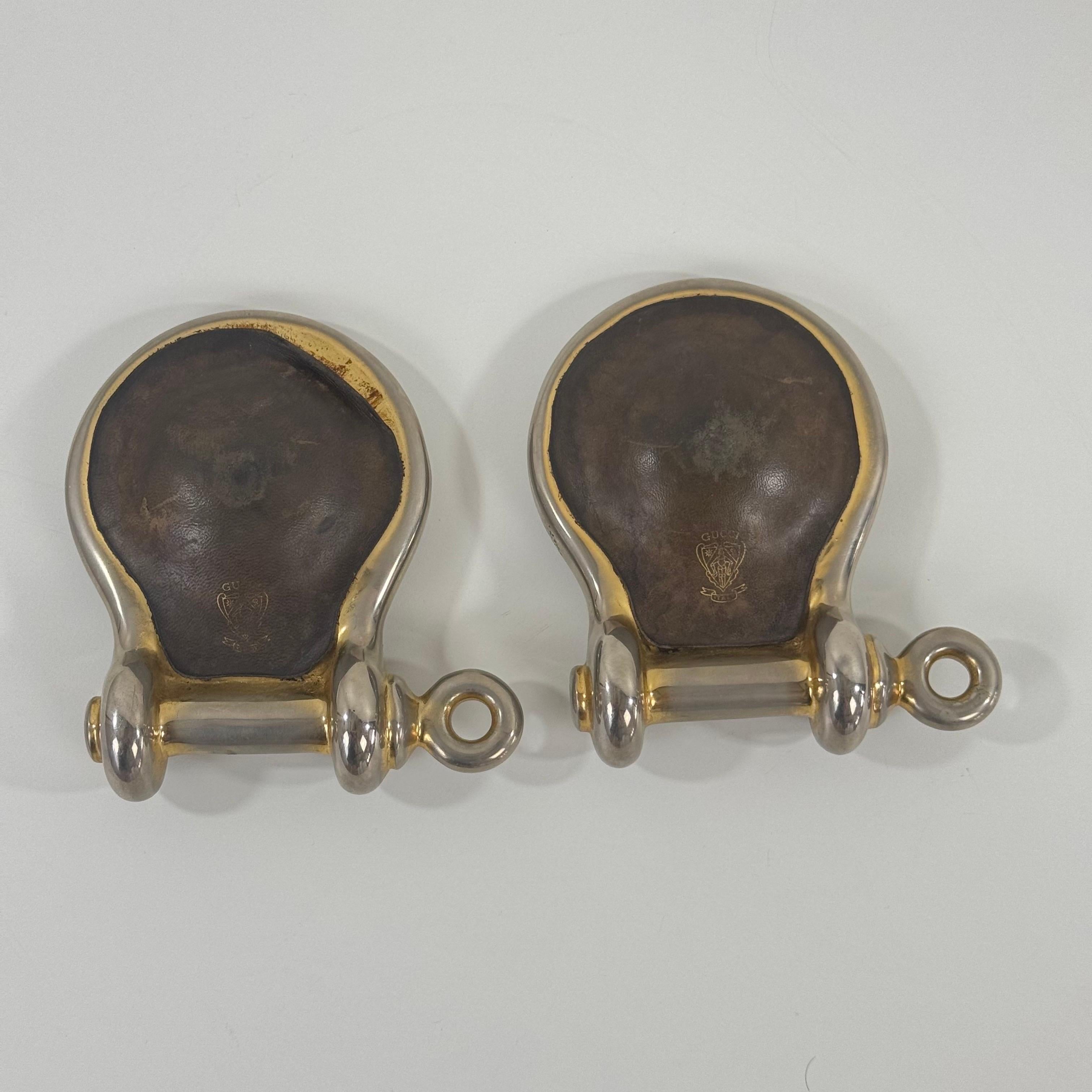 Rare paire de Vide-Poche / Valets ou Cendriers Gucci, Aldo Gucci, début des années 1950 en vente 4