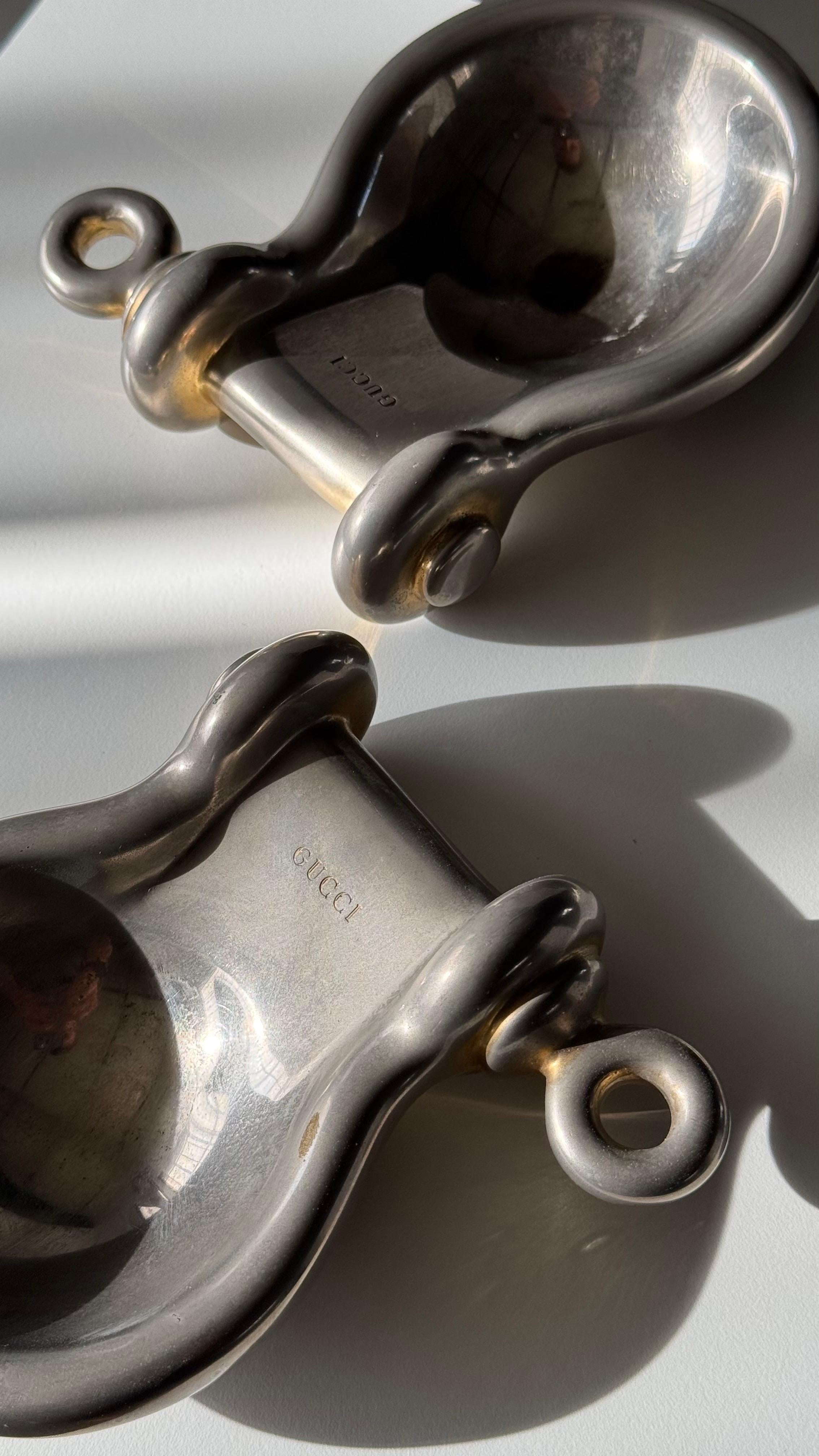 Rare paire de Vide-Poche / Valets ou Cendriers Gucci, Aldo Gucci, début des années 1950 en vente 6