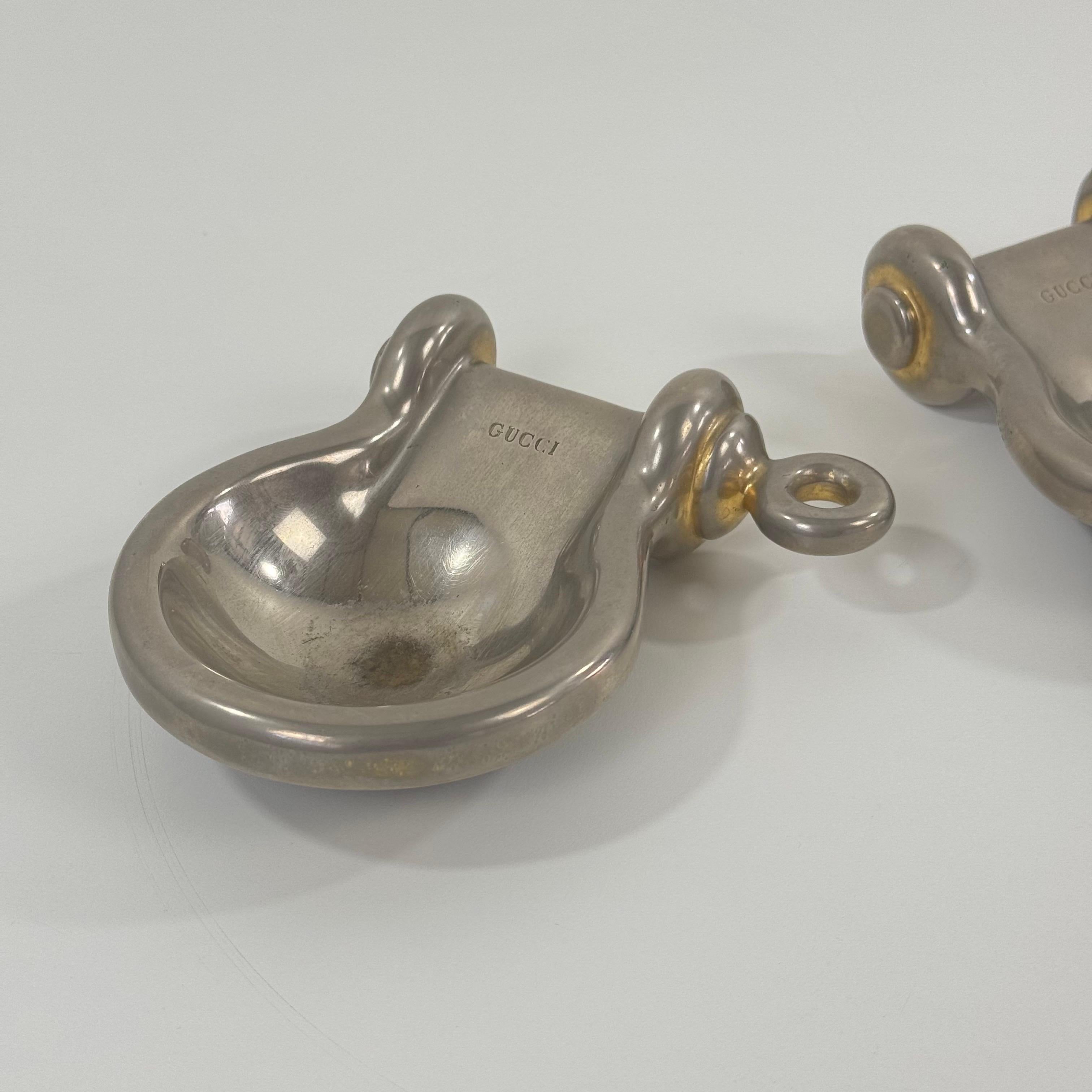italien Rare paire de Vide-Poche / Valets ou Cendriers Gucci, Aldo Gucci, début des années 1950 en vente