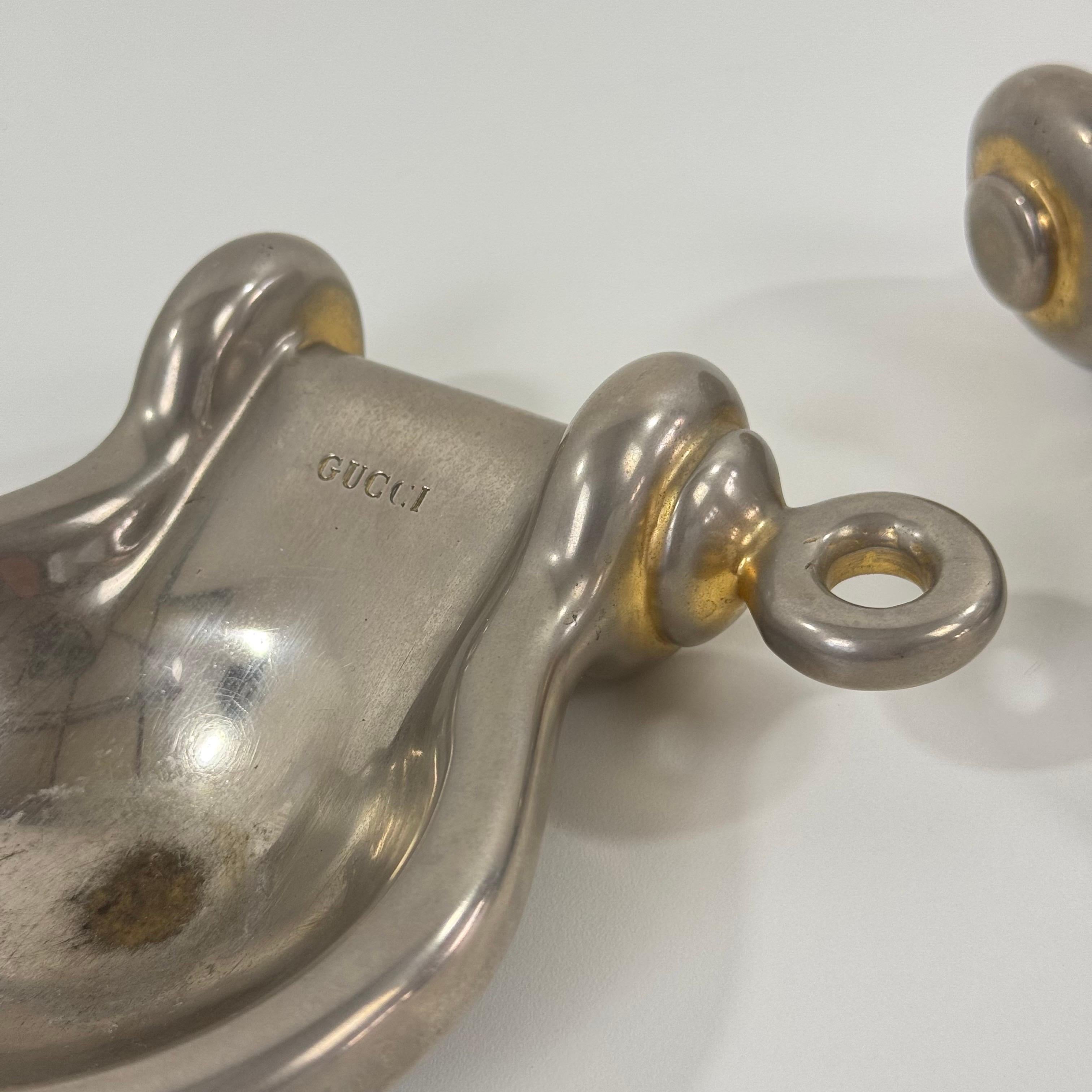 Milieu du XXe siècle Rare paire de Vide-Poche / Valets ou Cendriers Gucci, Aldo Gucci, début des années 1950 en vente