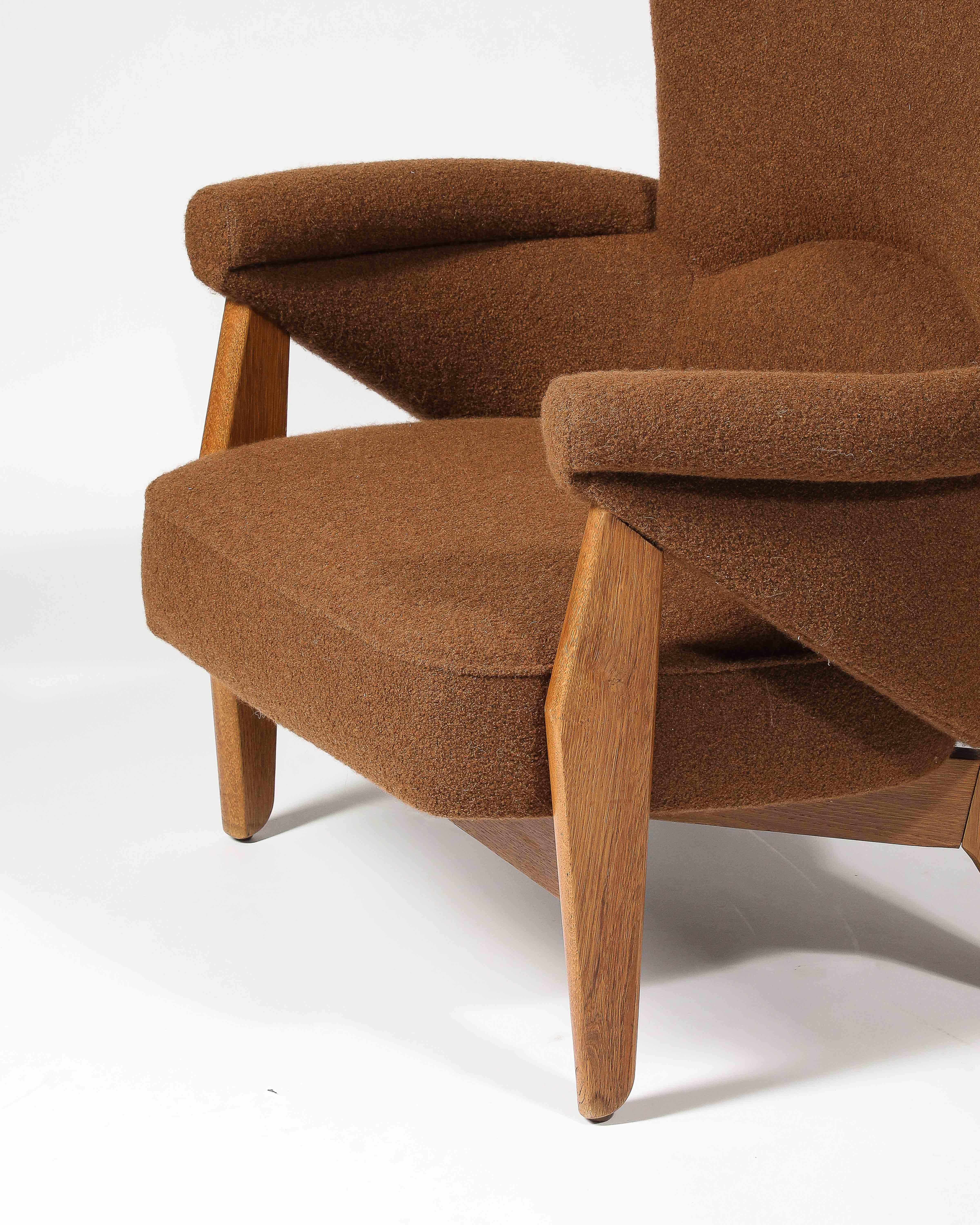 Rara coppia di poltrone Guillerme et Chambron, Francia, 1950 ca. in vendita 7