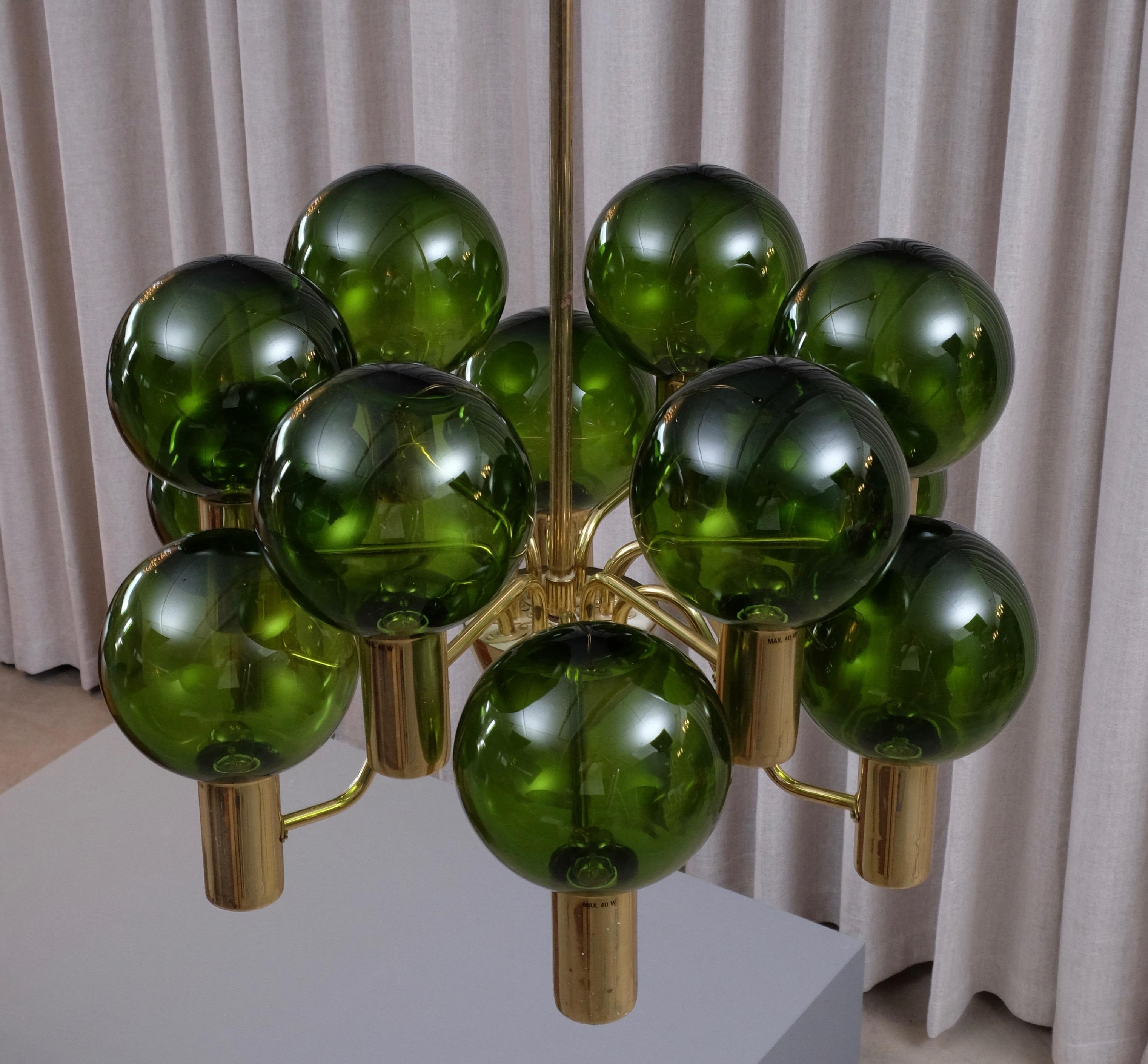 Scandinavian Modern Rare Pair of Hans-Agne Jakobsson Chandeliers T372/12 Patricia, 1960s For Sale