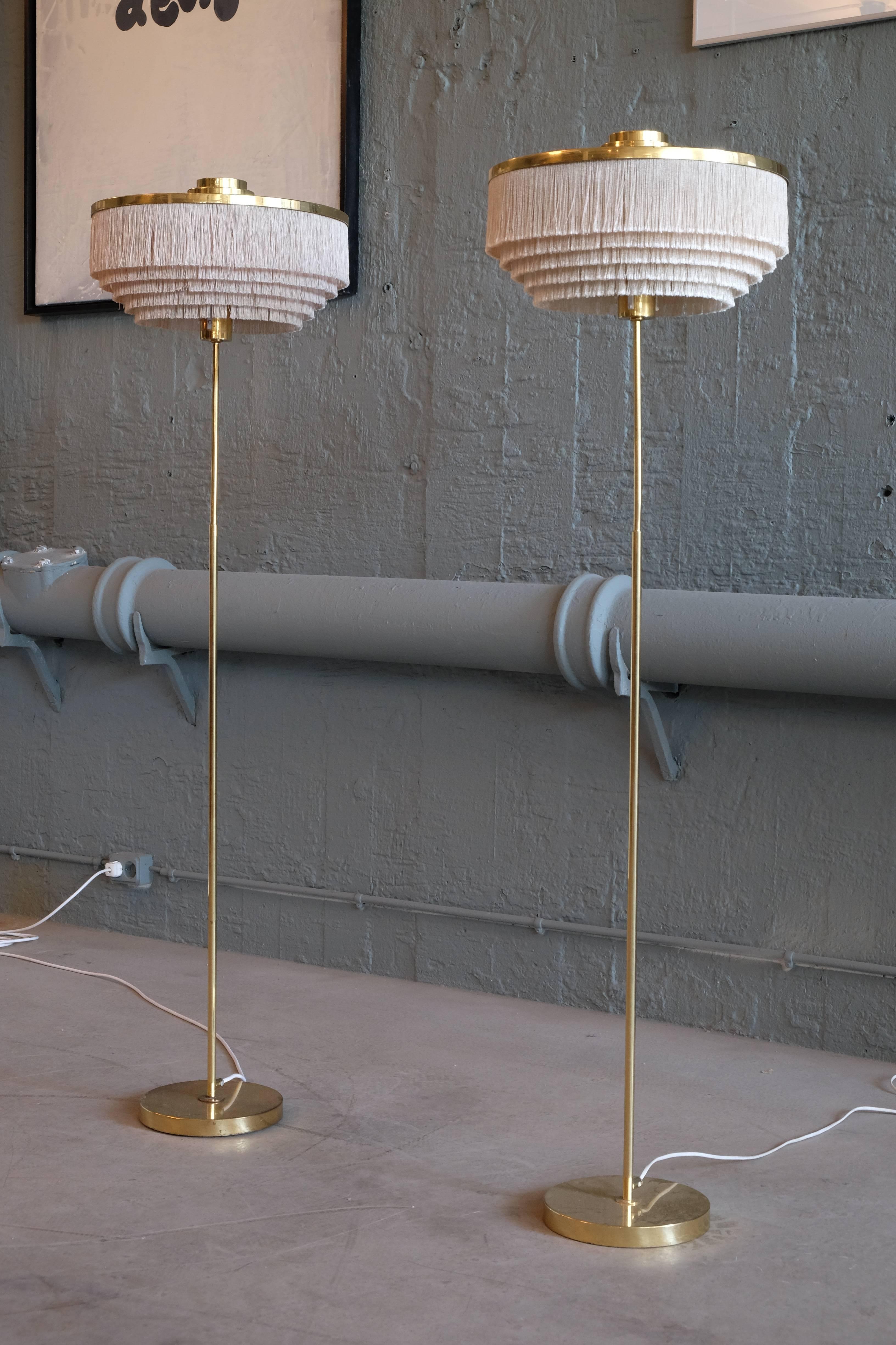 Brass Rare Pair of Hans-Agne Jakobsson Floor Lamp Model G-110, 1960s