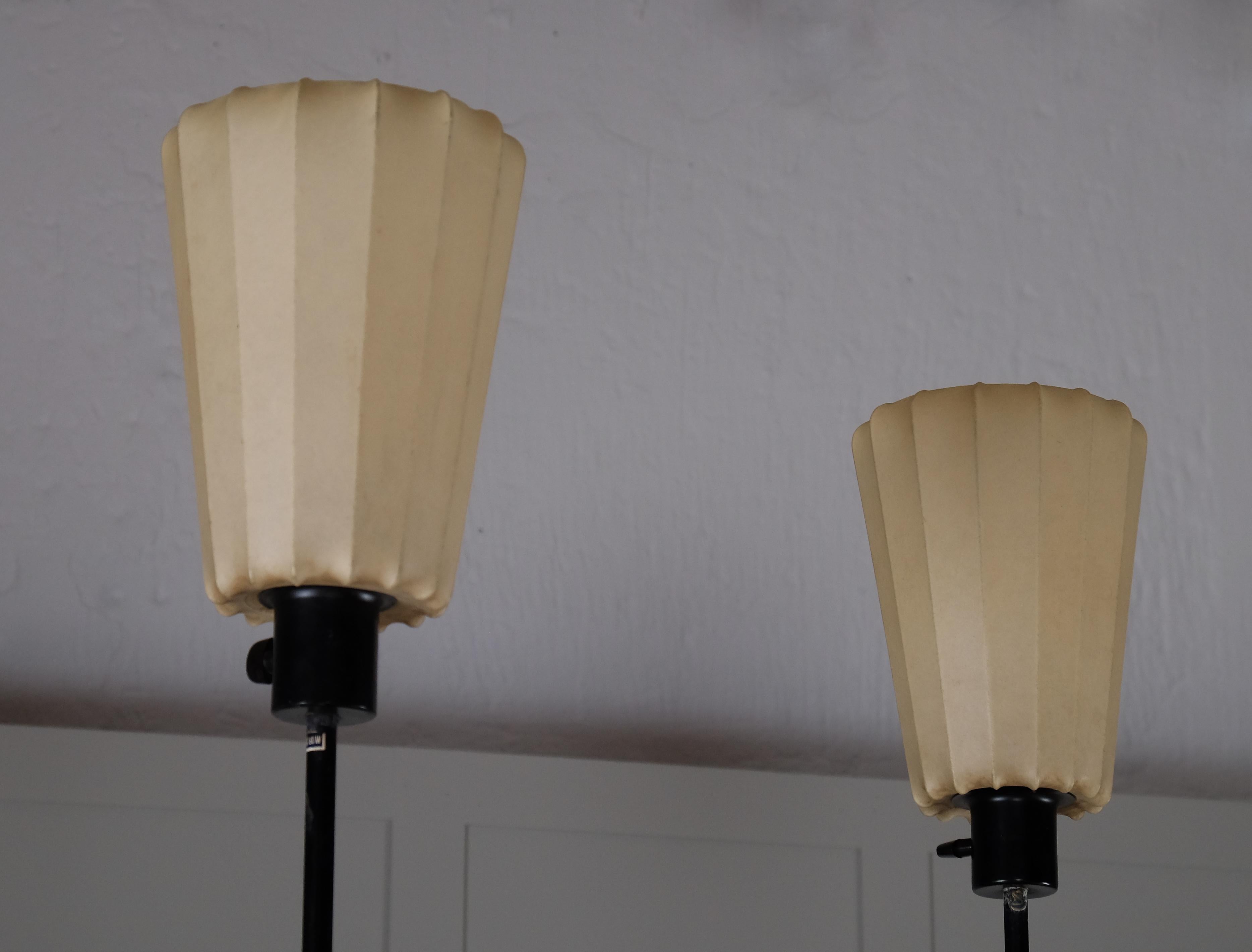 Rare pair of Hans-Agne Jakobsson Floor Lamps Model G-23, 1950s In Good Condition For Sale In Stockholm, SE