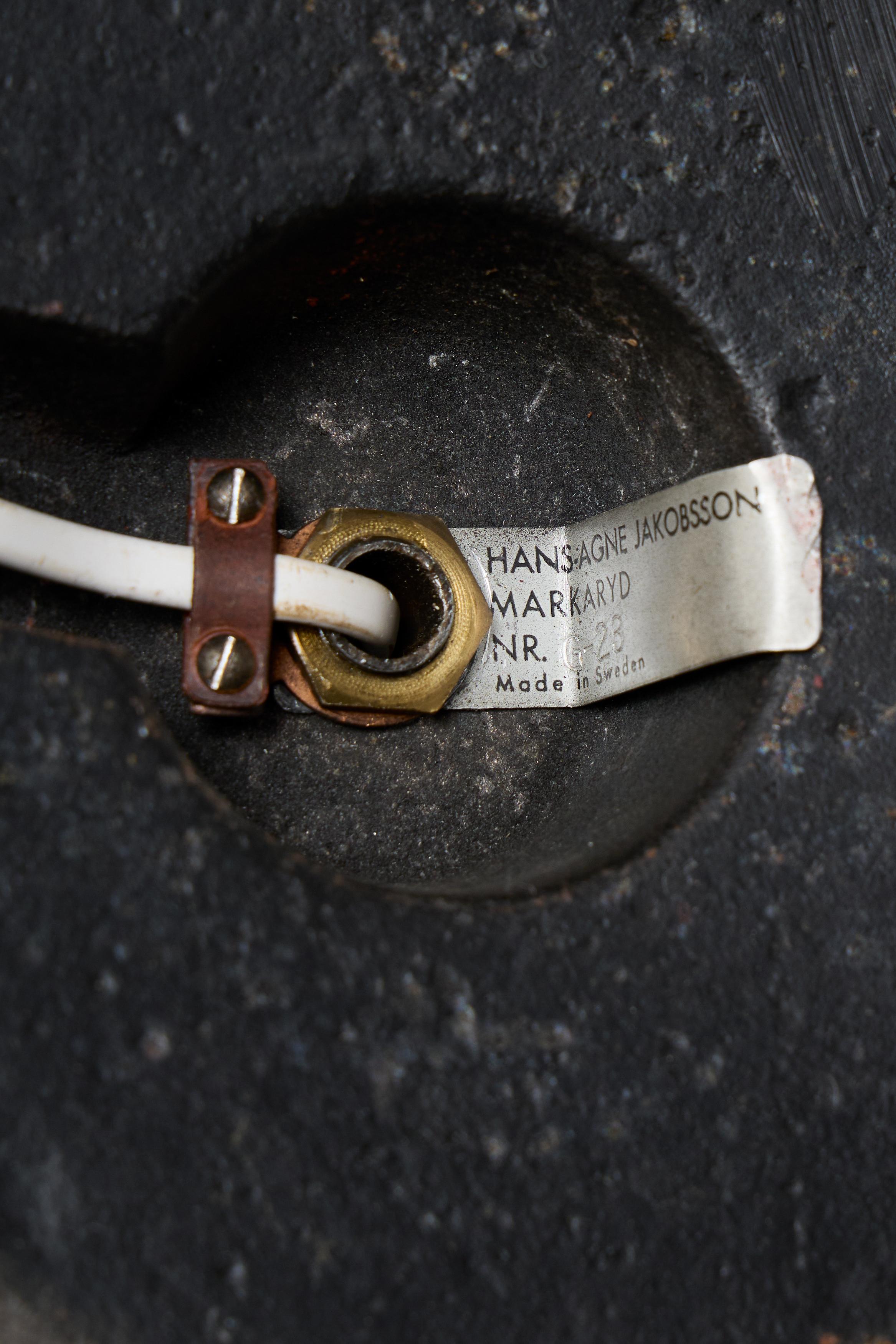 Raro par de lámparas de pie Hans-Agne Jakobsson Modelo G-23, años 50 en Bueno estado para la venta en Stockholm, SE