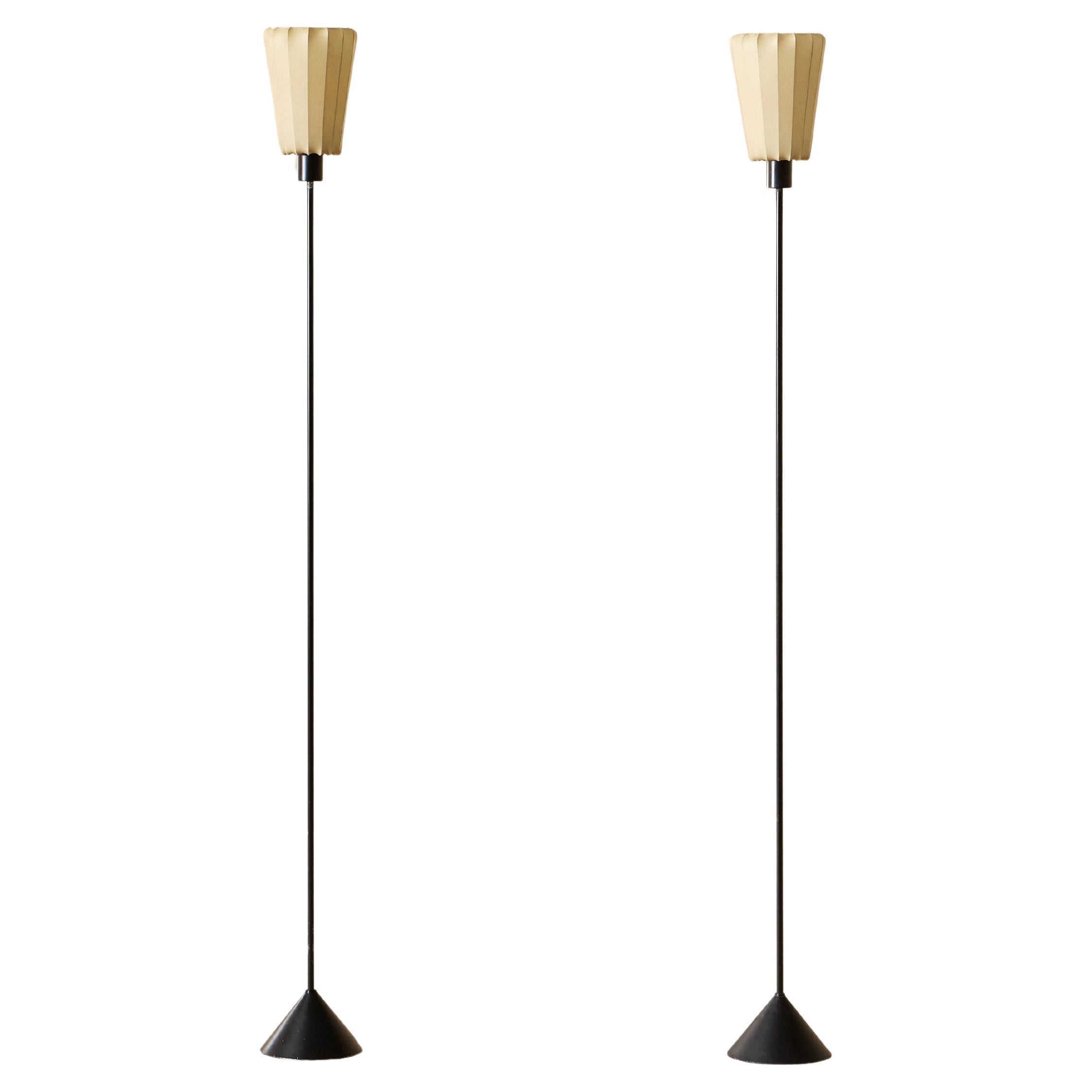 Rare pair of Hans-Agne Jakobsson Floor Lamps Model G-23, 1950s