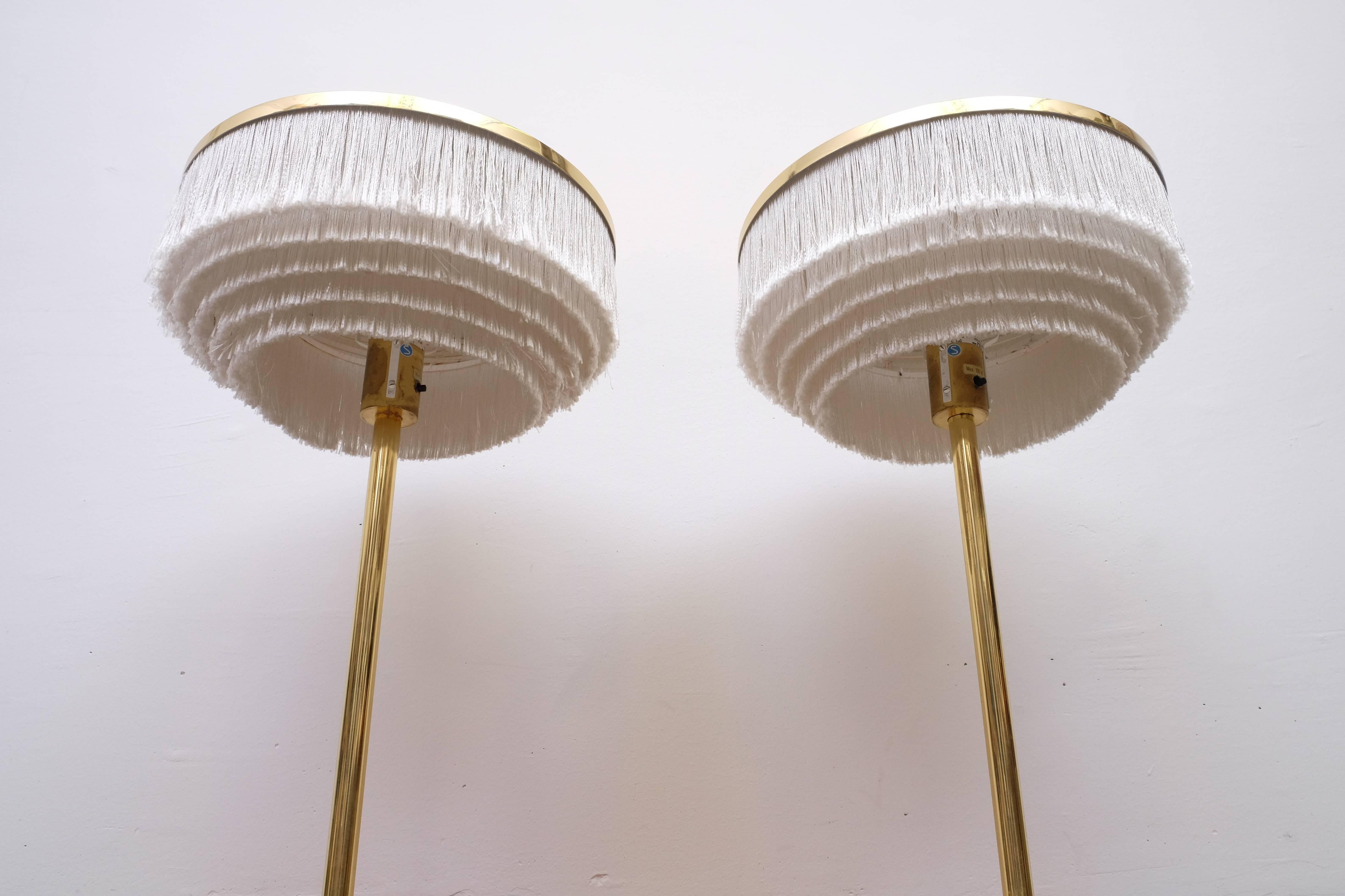 Rare Pair of Hans-Agne Jakobsson Model B-138 Brass Table Lamps, 1960s 1