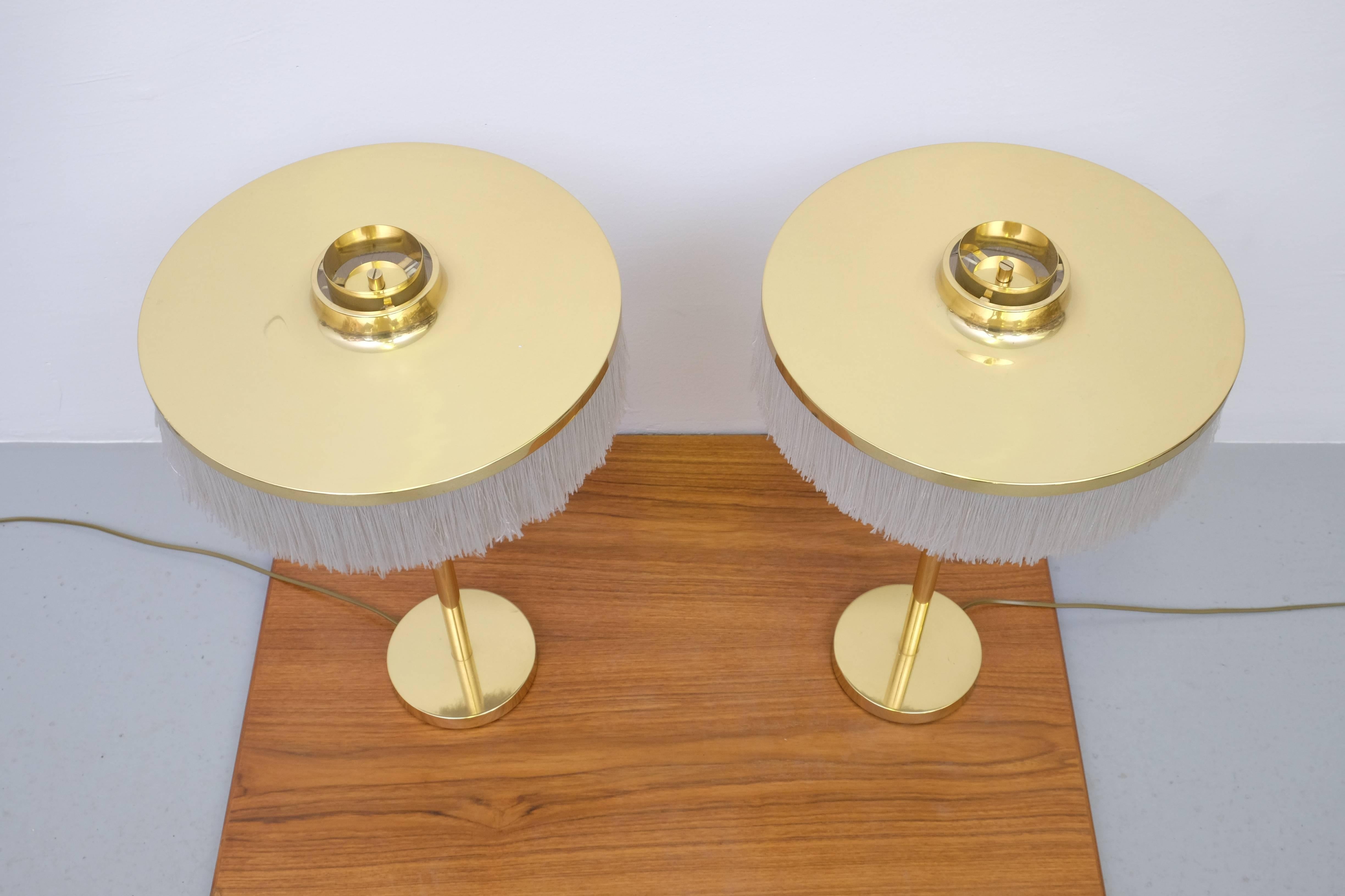 Rare Pair of Hans-Agne Jakobsson Model B-138 Brass Table Lamps, 1960s 2