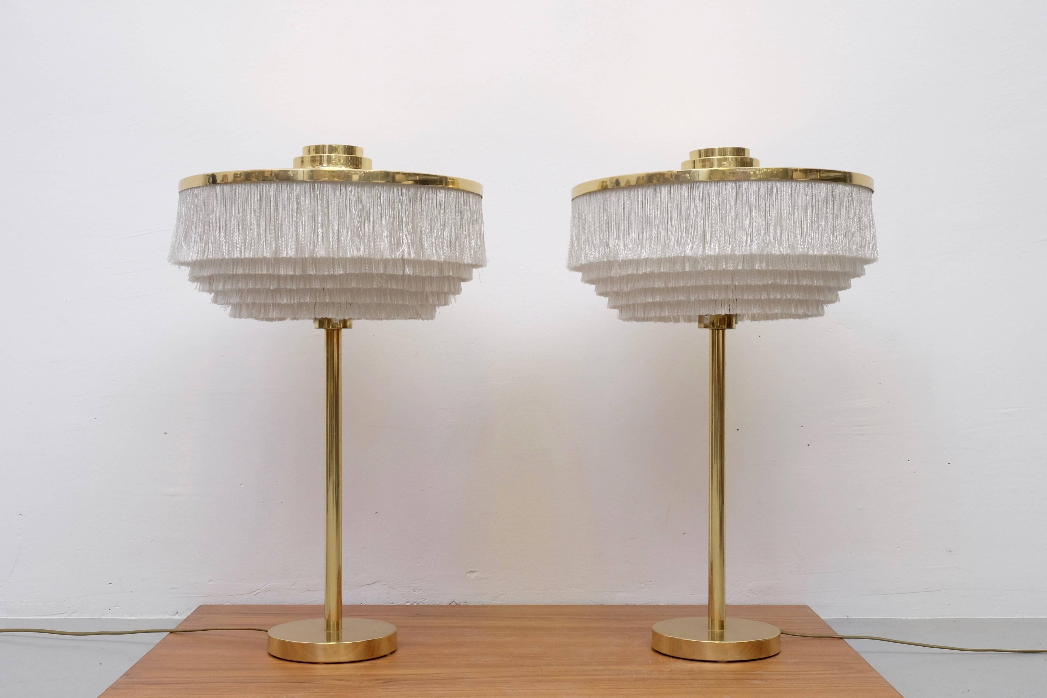 Rare Pair of Hans-Agne Jakobsson Model B-138 Brass Table Lamps, 1960s 4