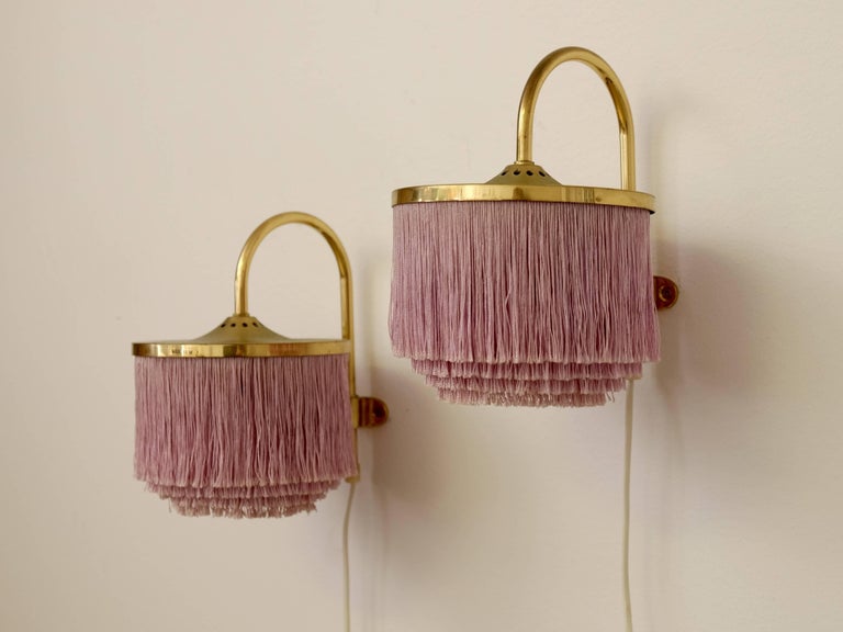 Rare Pair of Hans-Agne Jakobsson V271 Pink Wall Light In Good Condition For Sale In Stockholm, SE