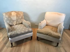 Rare Pair of Howard & Sons Bridgewater Arm Chairs, Numbered and Stamped, C1890